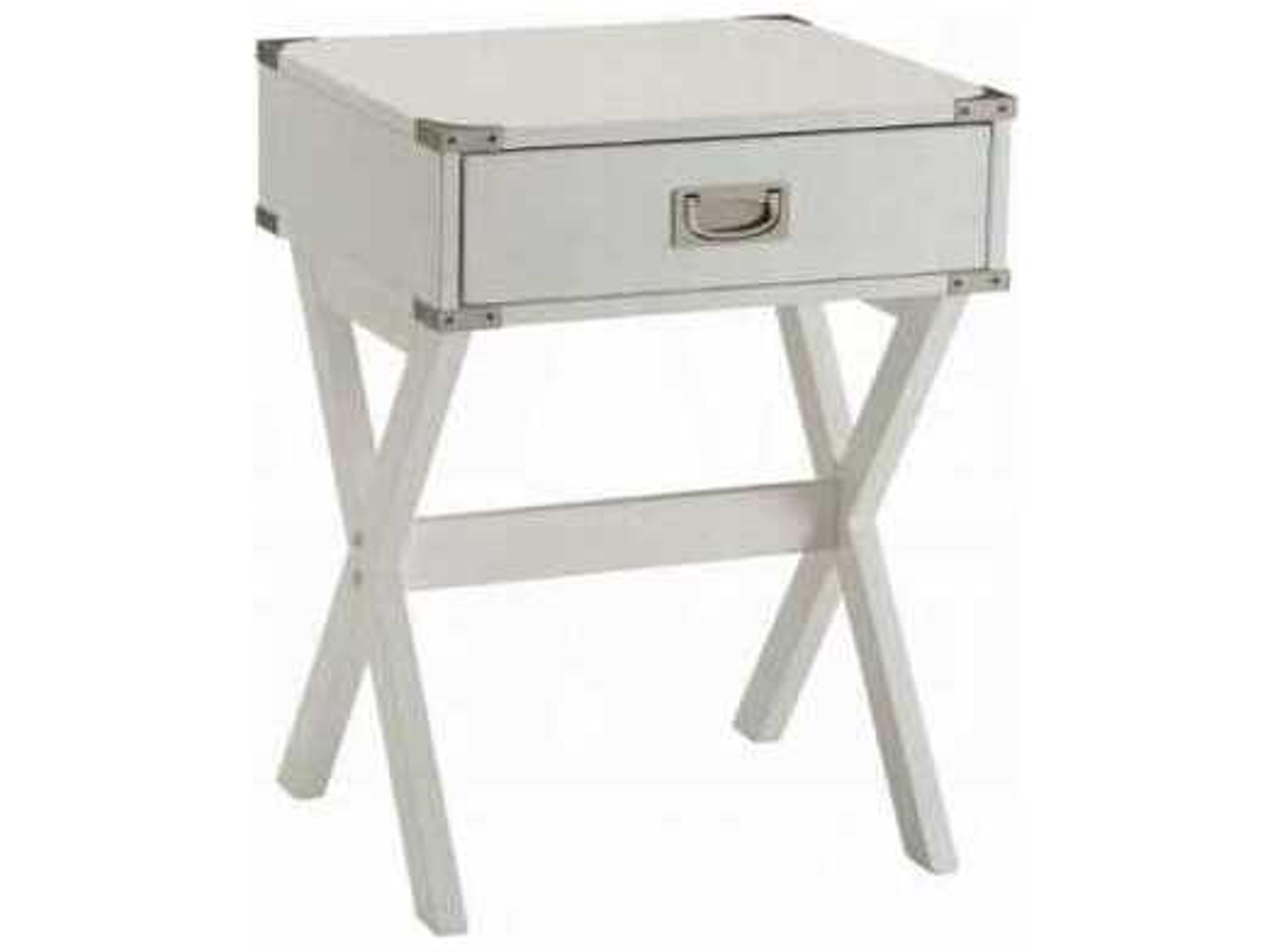 Acme Furniture Babs Square Wood White End Table