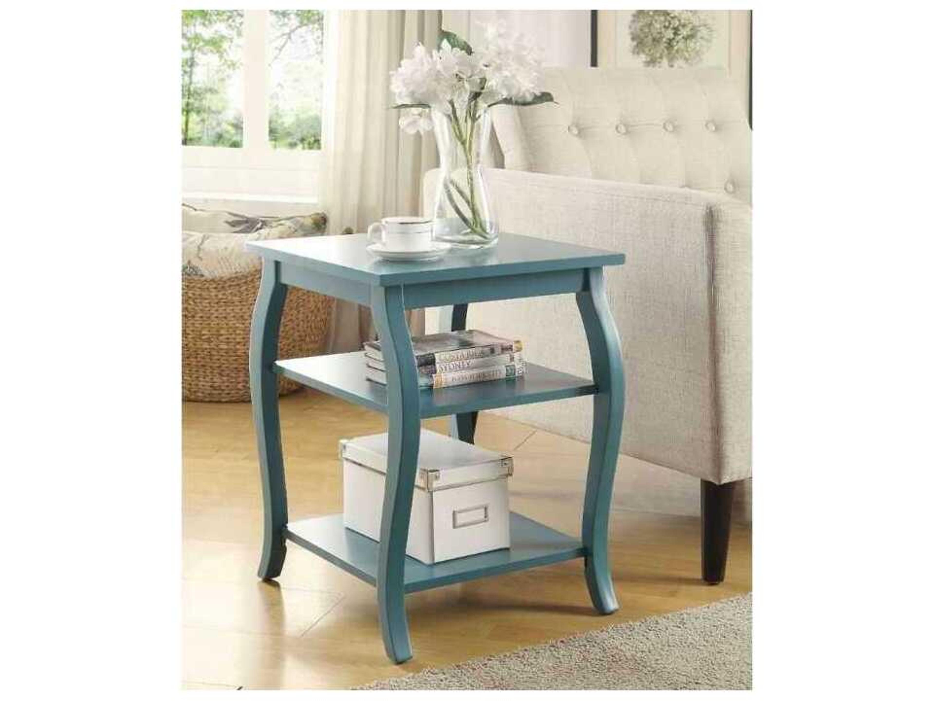 Acme Furniture Becci Square Wood Teal End Table