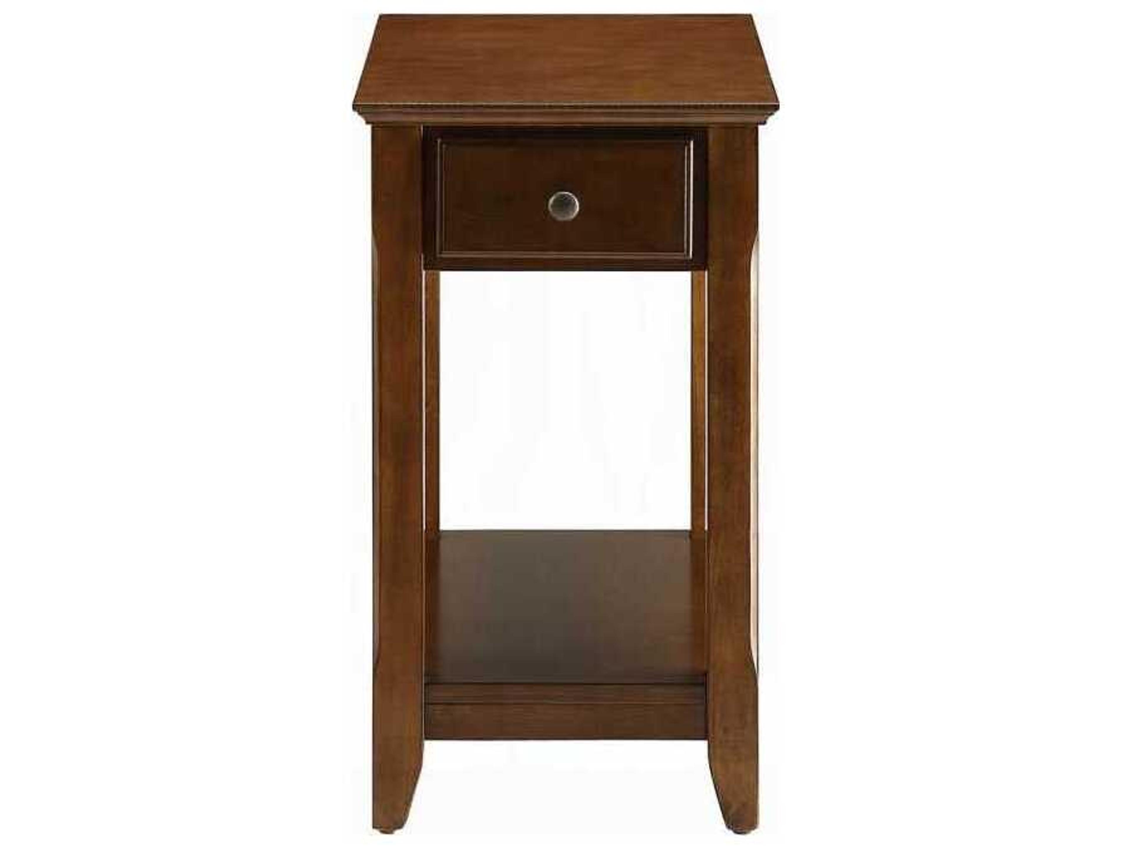 Acme Furniture Bertie Square Wood Walnut End Table