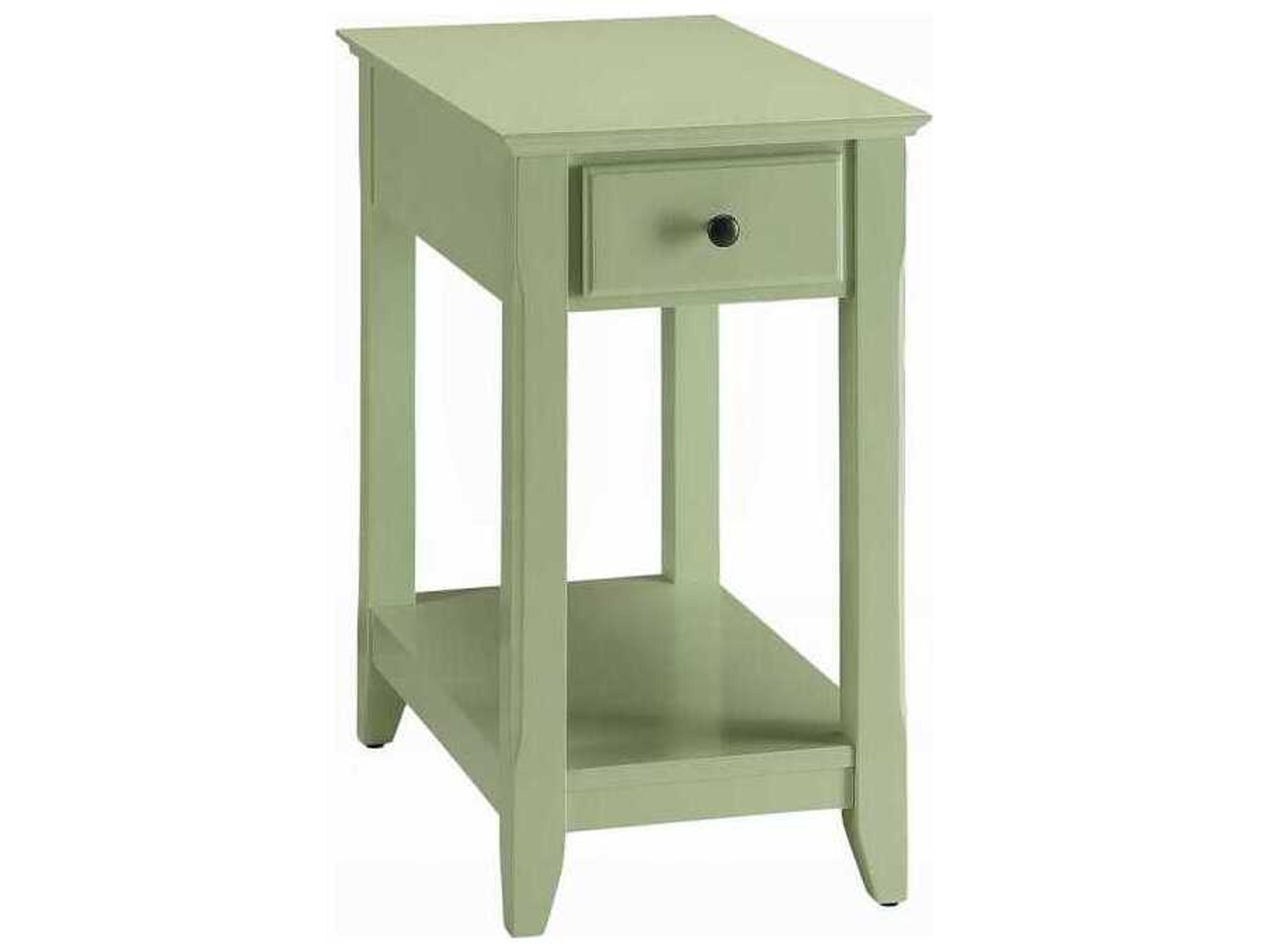 Bertie Rectangular Wood Light Green End Table