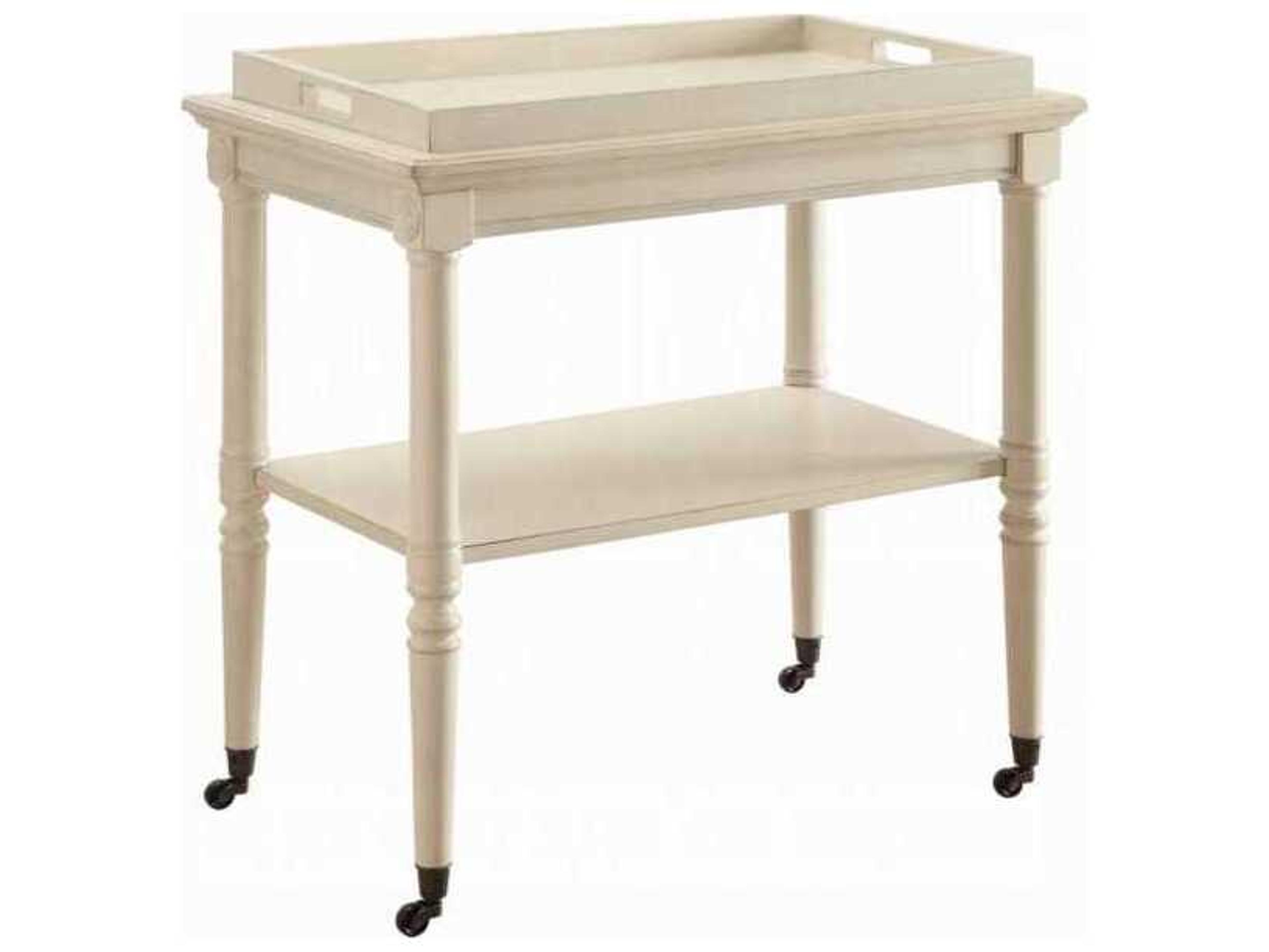 Wood Antique White Bar Cart