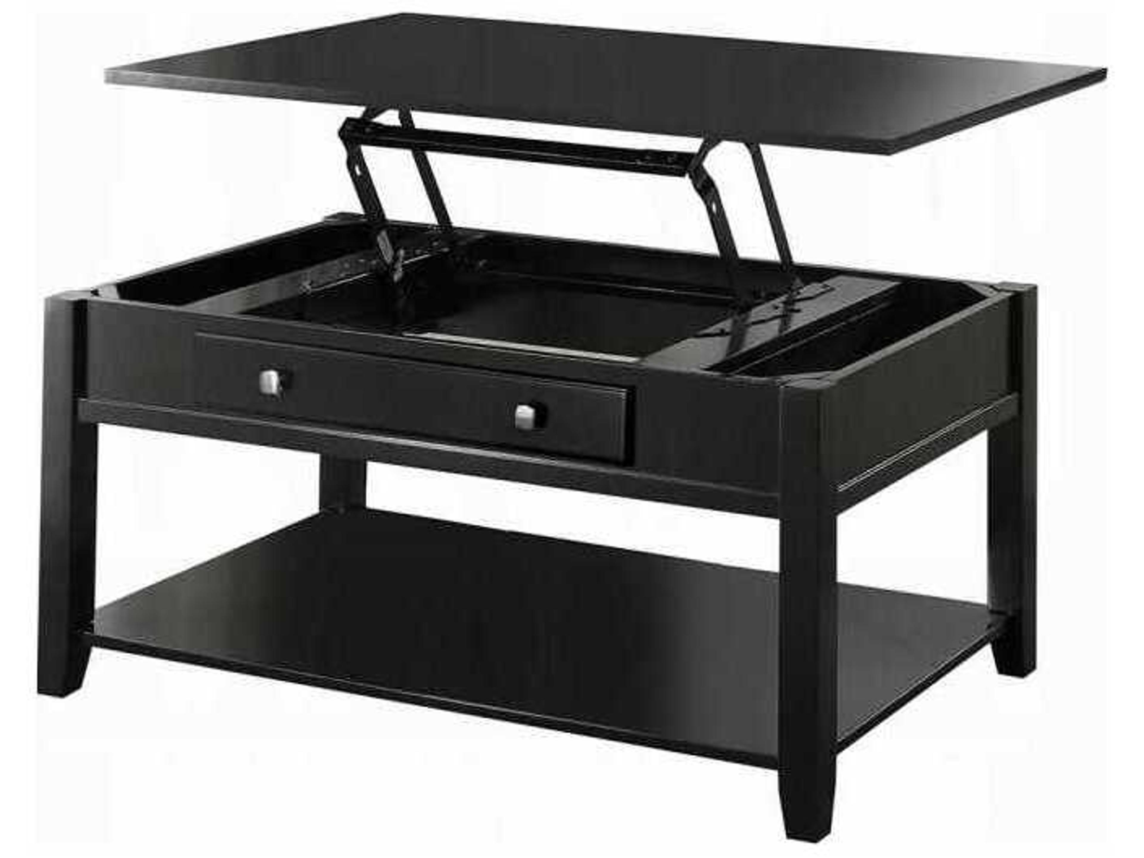 Malachi Rectangular Wood Black Coffee Table