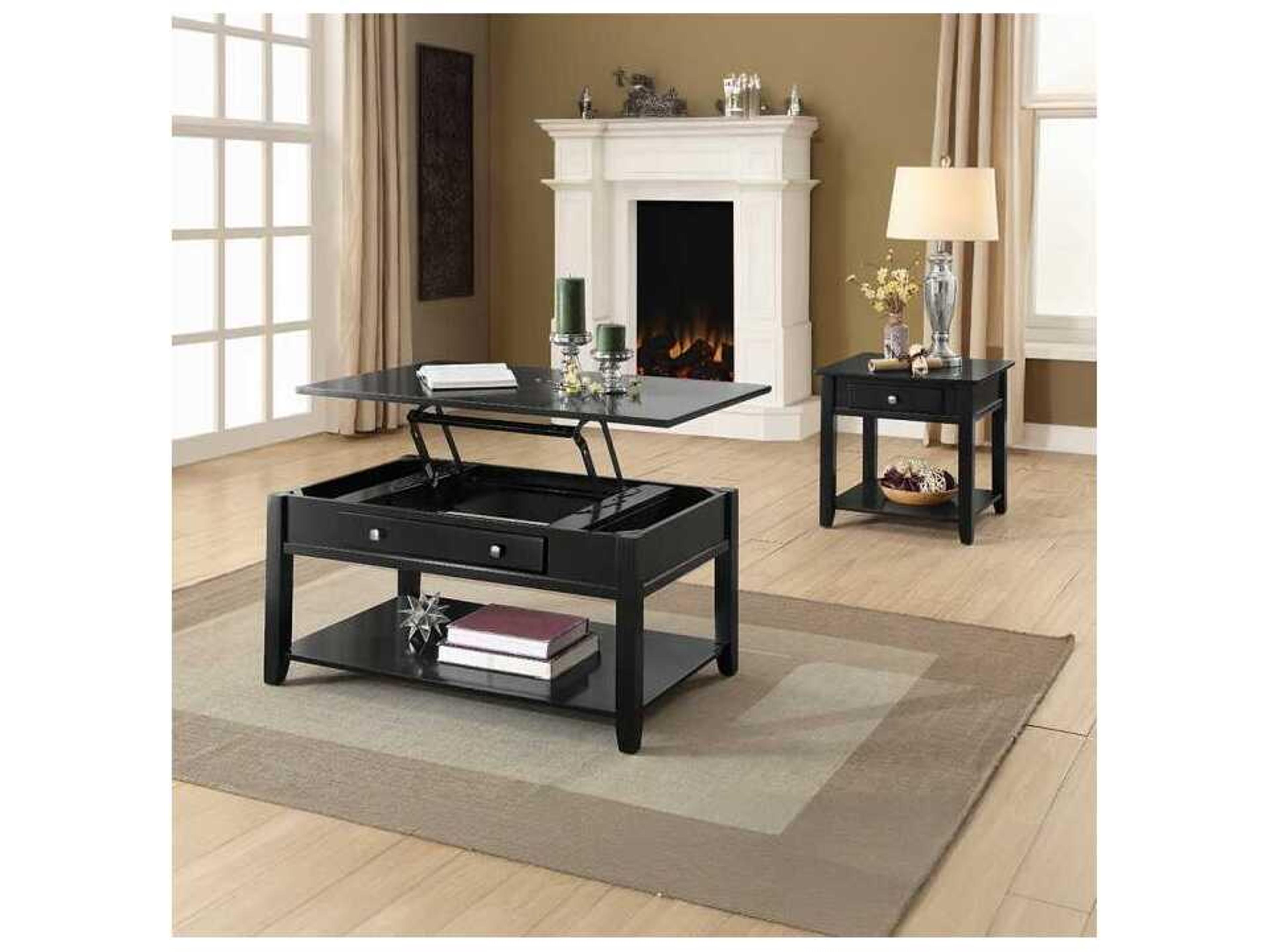 Acme Furniture Malachi Rectangular Wood Black Coffee Table