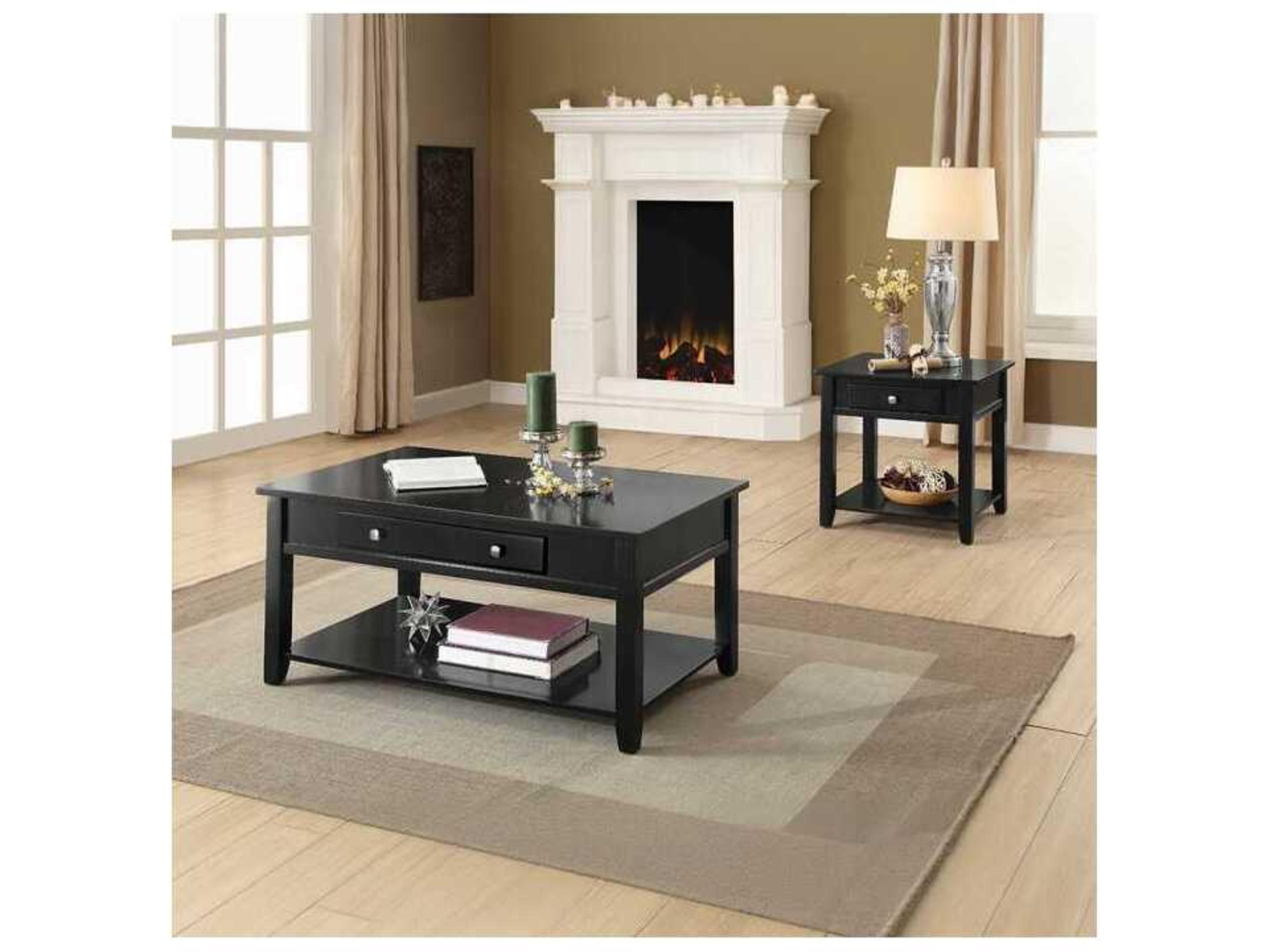 Acme Furniture Malachi Rectangular Wood Black Coffee Table