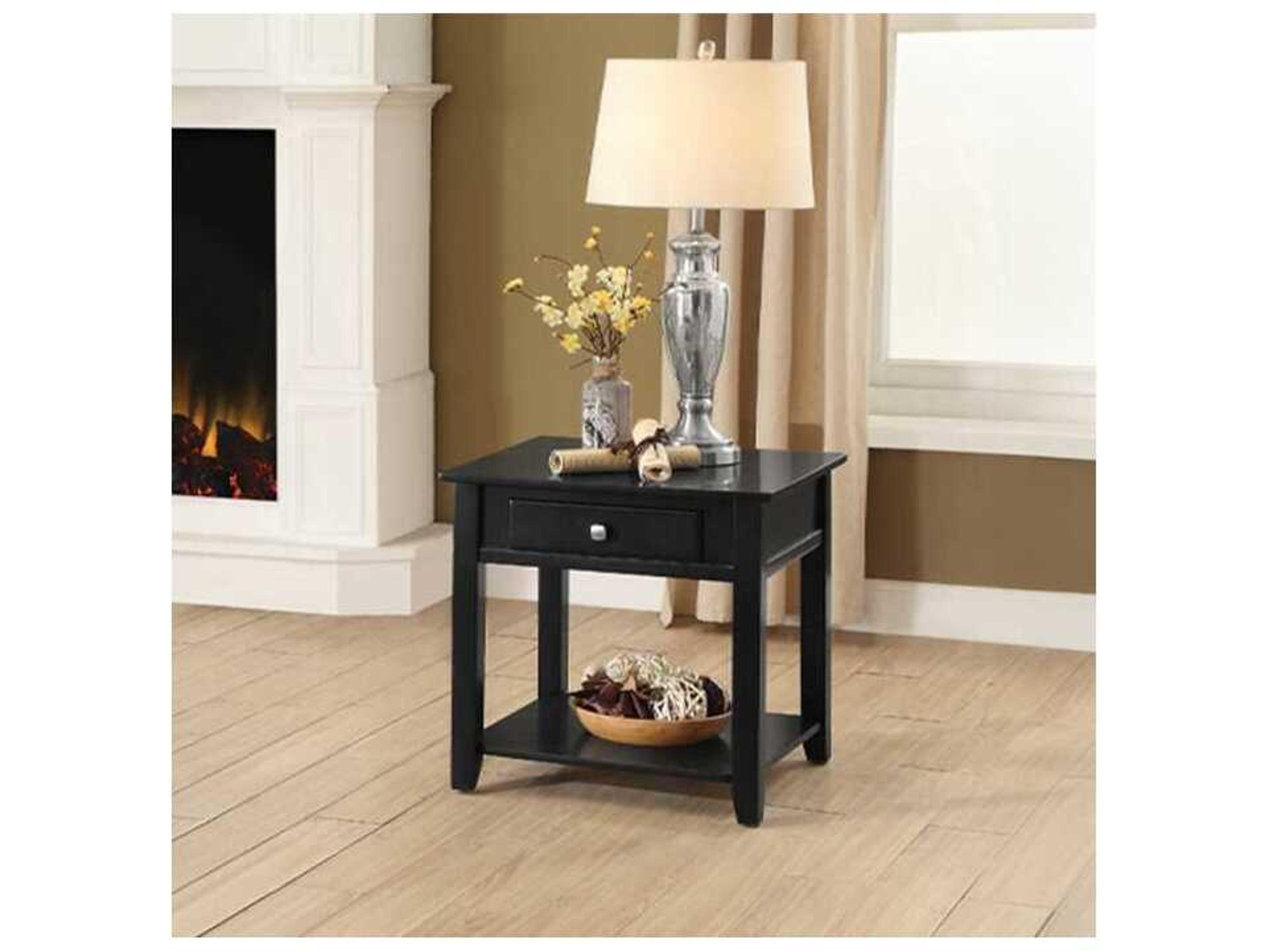 Acme Furniture Malachi Square Wood Black End Table