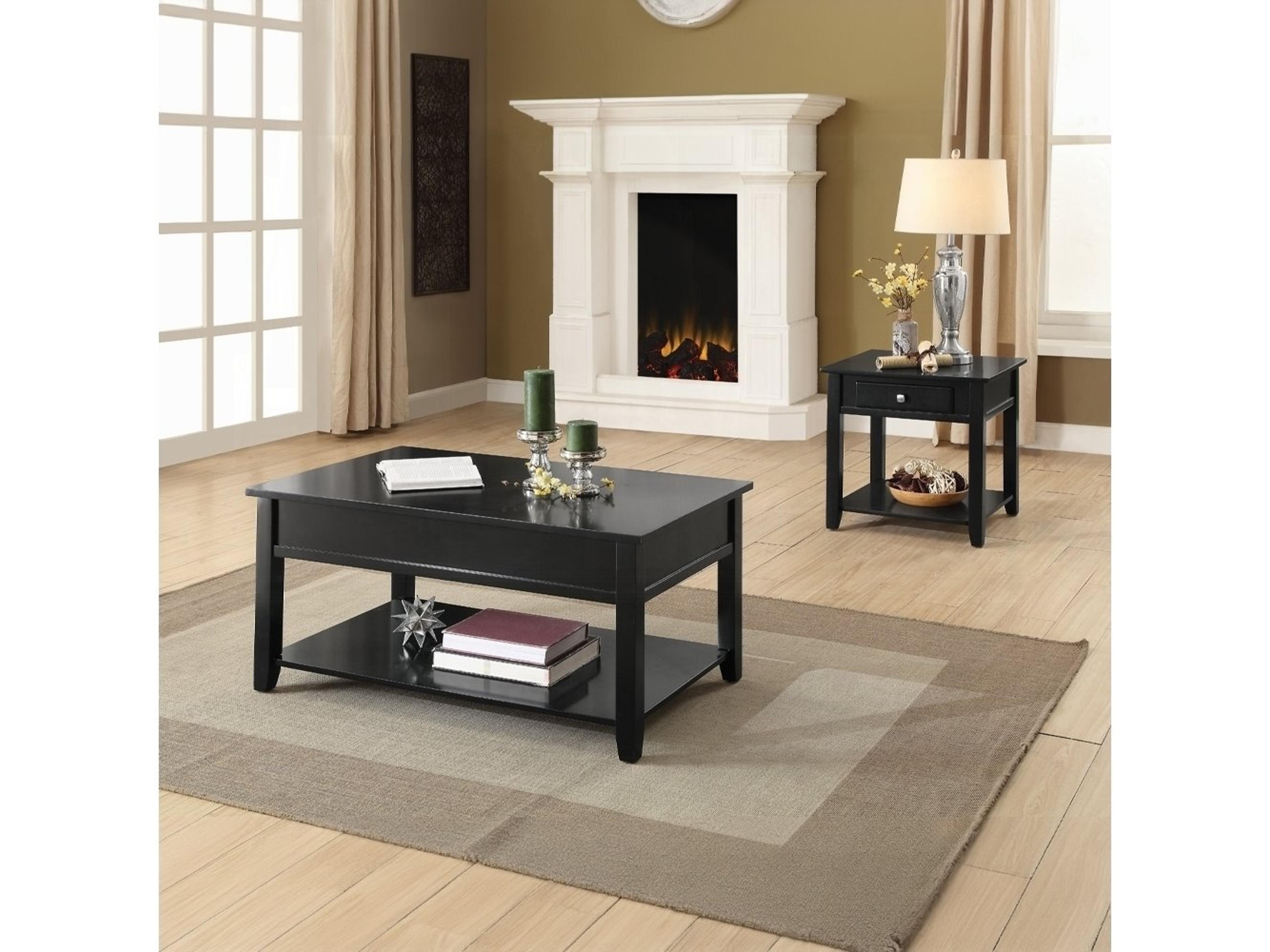 Acme Furniture Malachi Square Wood Black End Table