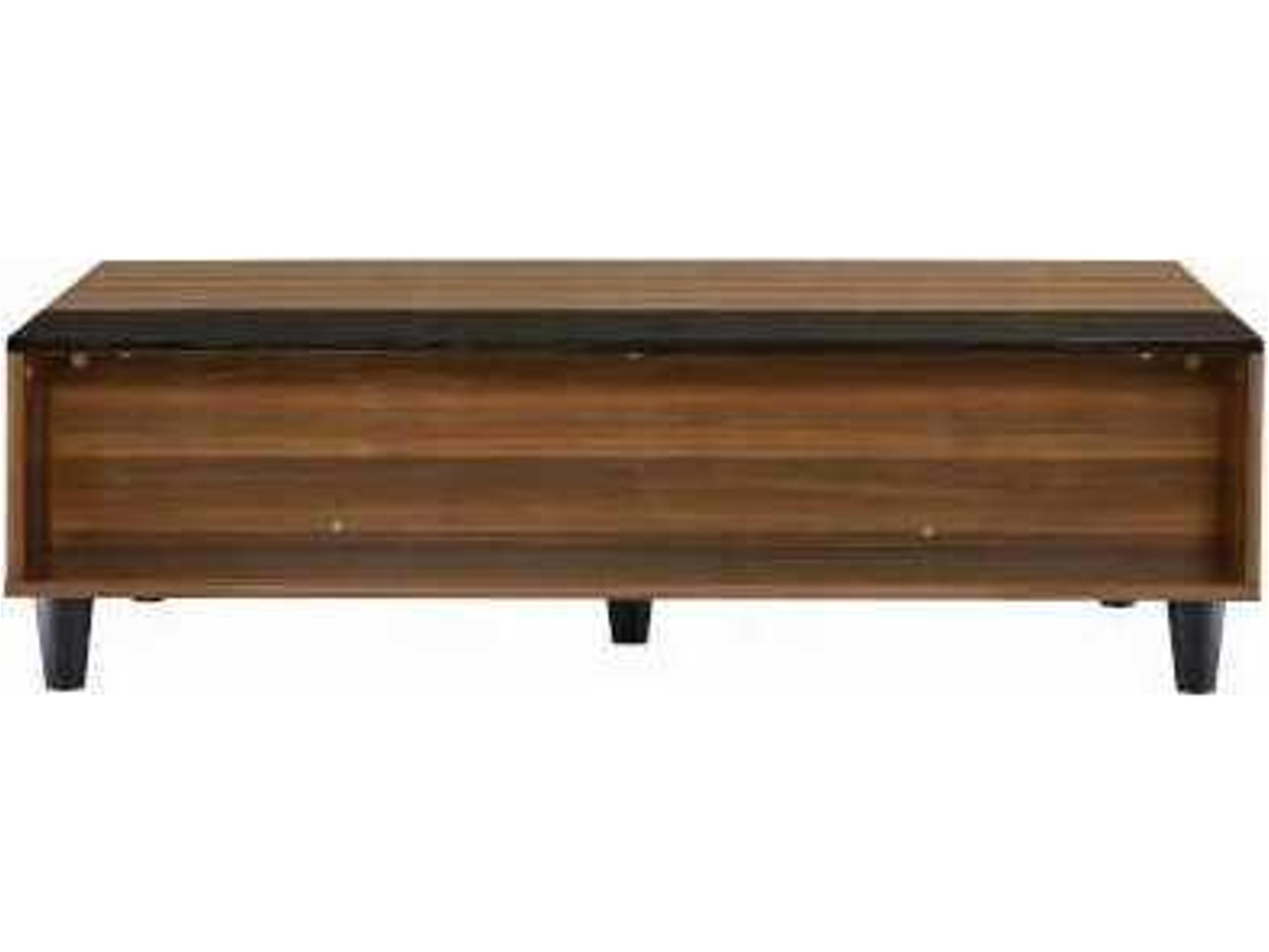 Acme Furniture Rectangular Wood Walnut Black Coffee Table