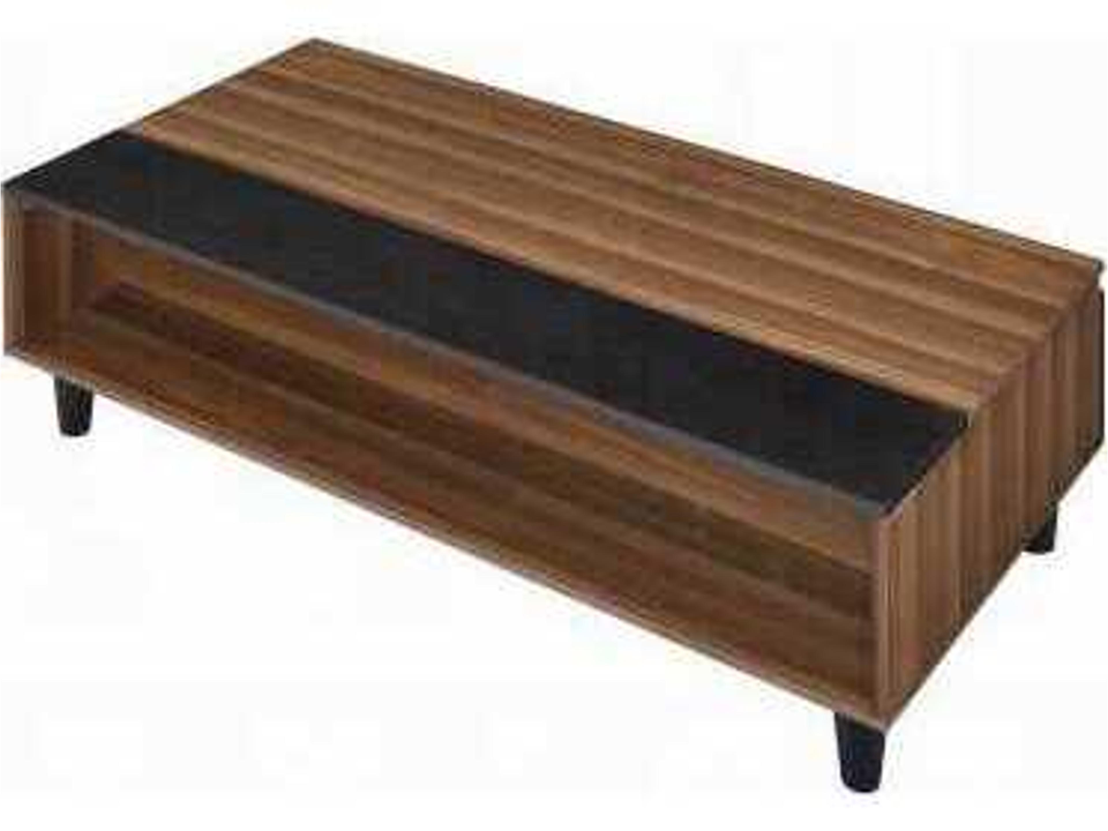 Acme Furniture Rectangular Wood Walnut Black Coffee Table