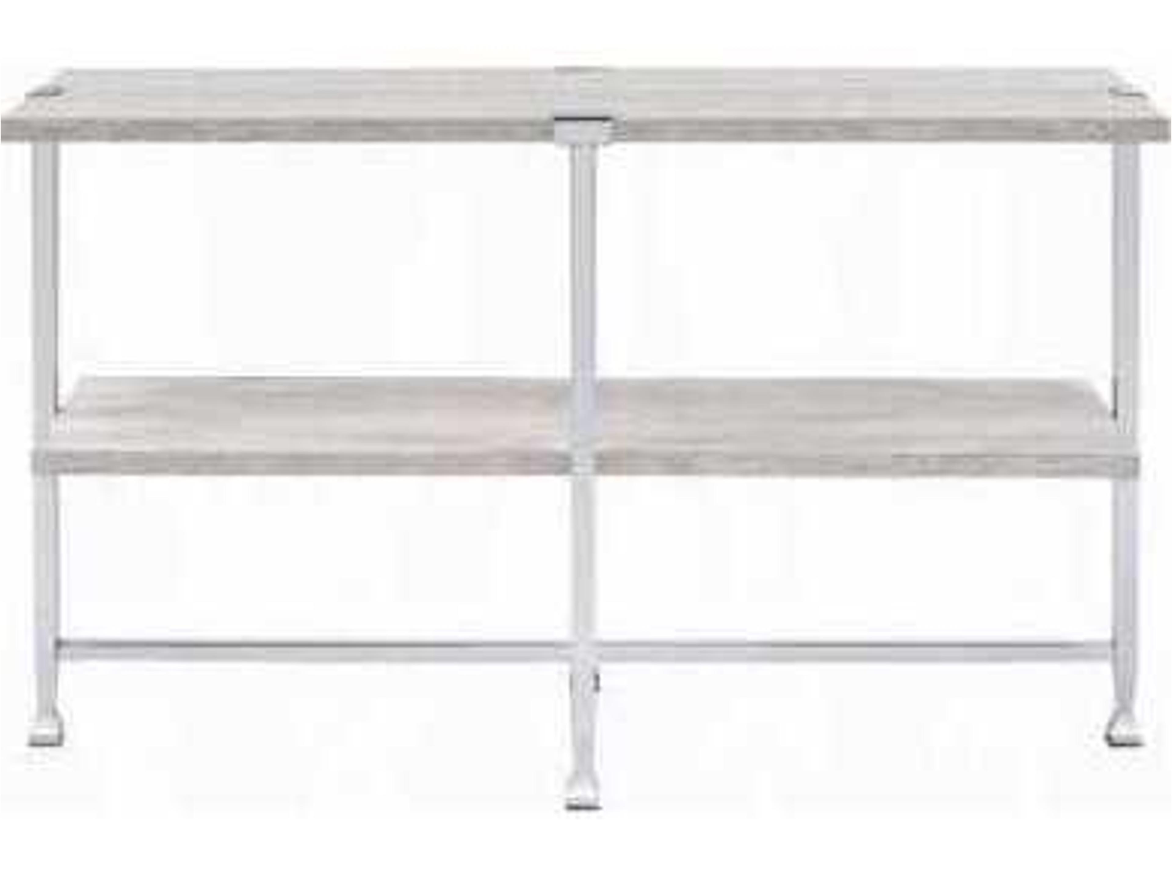 Acme Furniture Brecon Rectangular Wood White Oak Chrome Console Table