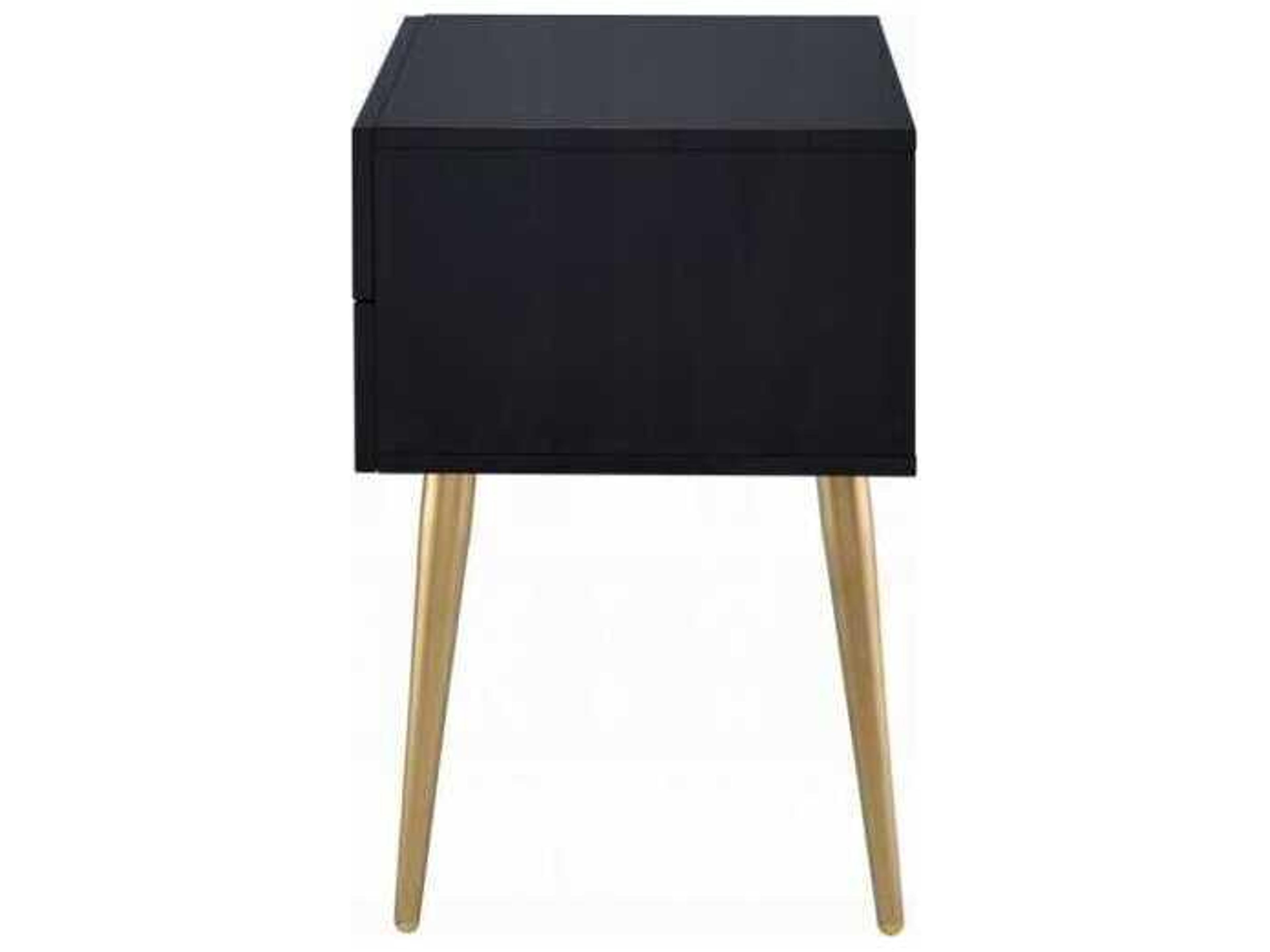Acme Furniture Denvor Rectangular Wood Black Gold End Table