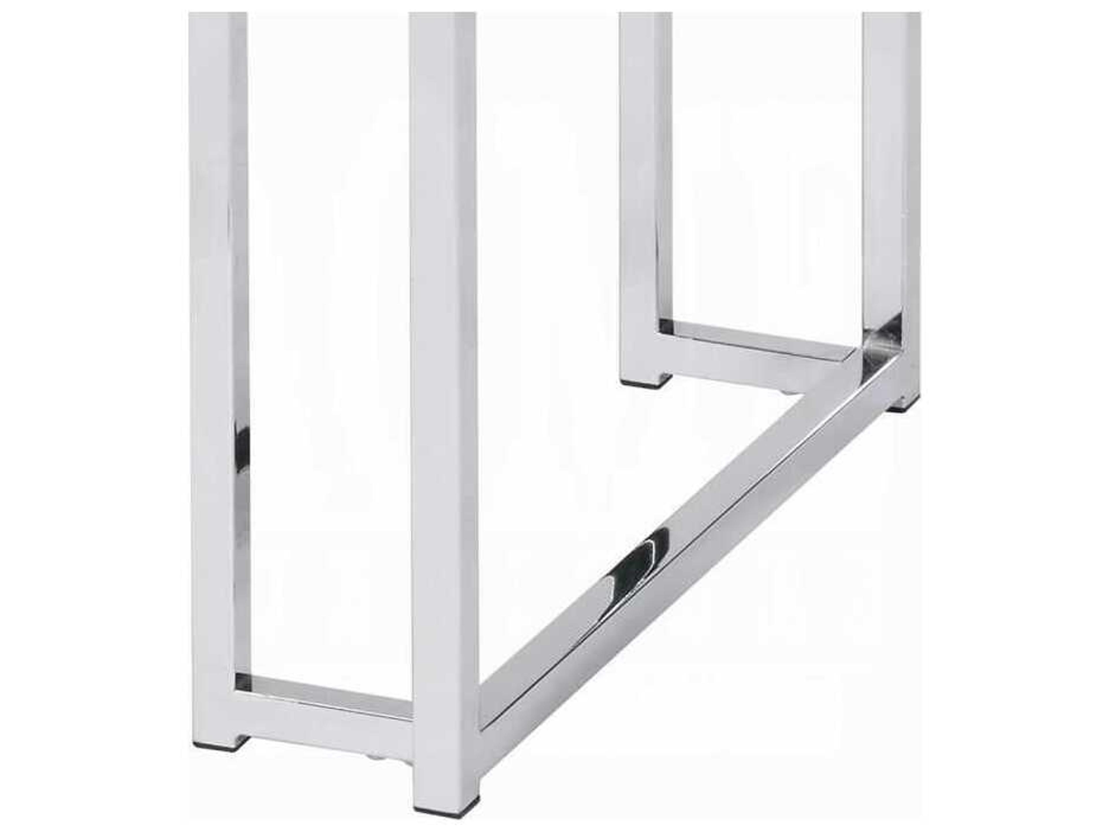 Acme Furniture Chafik Square Wood Natural Oak Chrome End Table