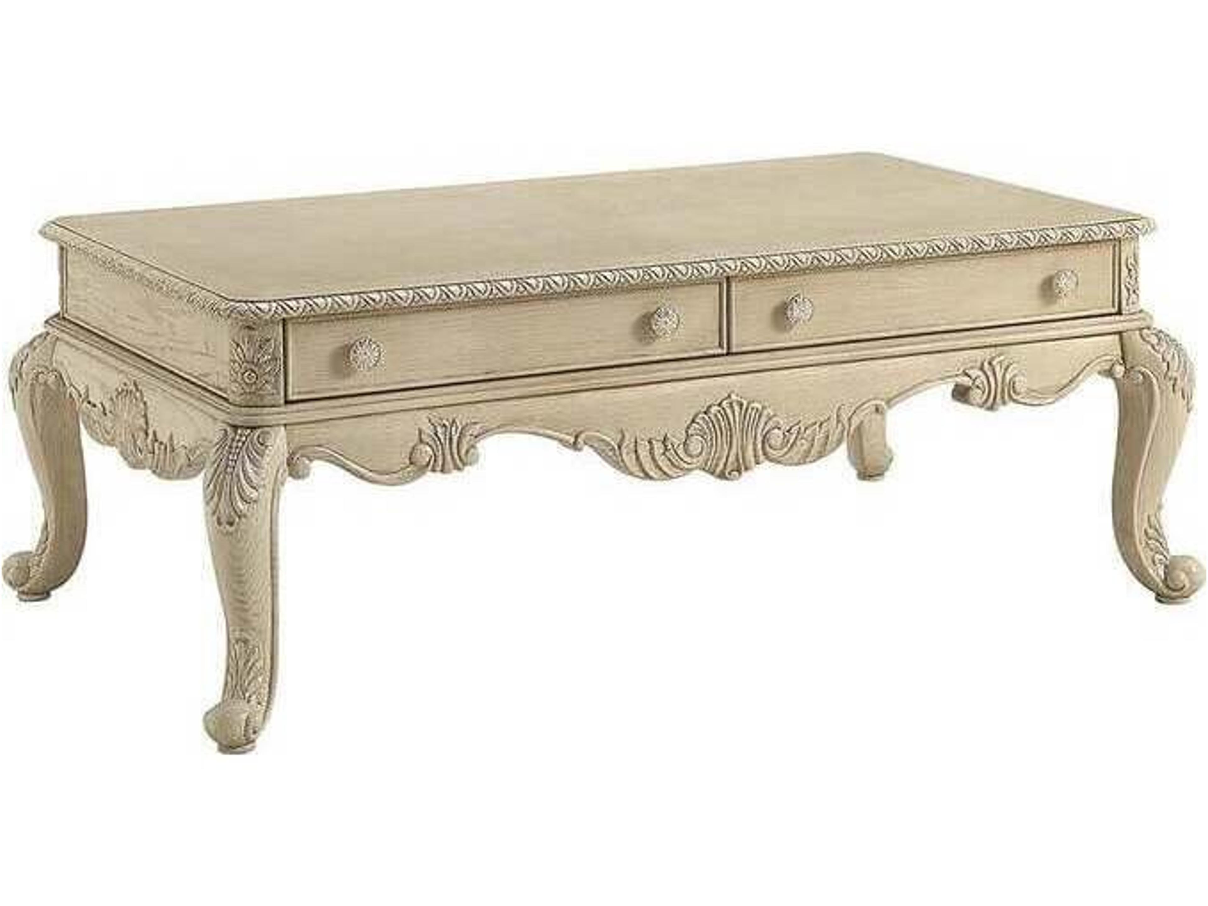 Ragenardus Rectangular Wood Antique White Coffee Table