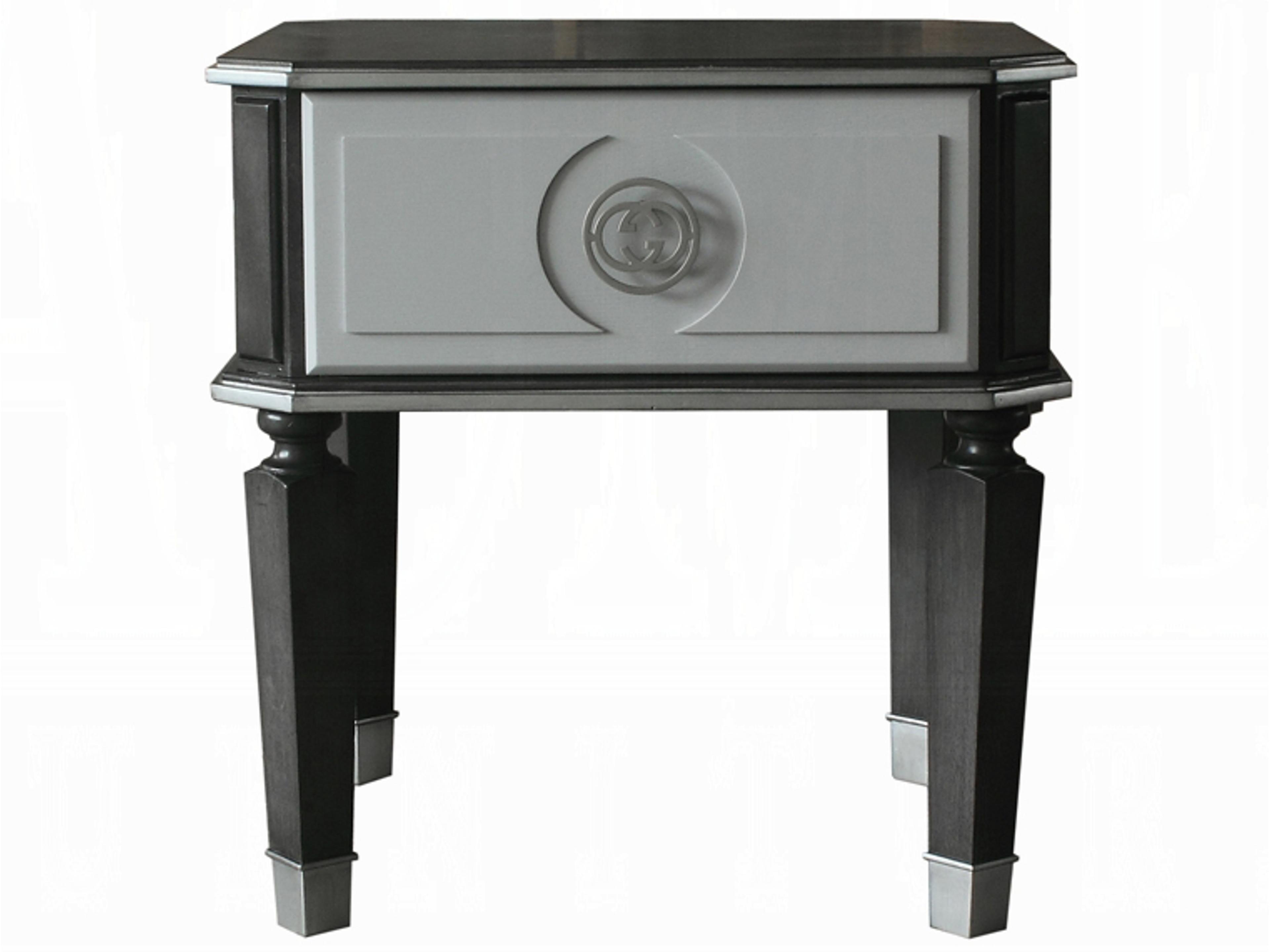 Acme Furniture House Beatrice Square Wood Charcoal Light Gray End Table