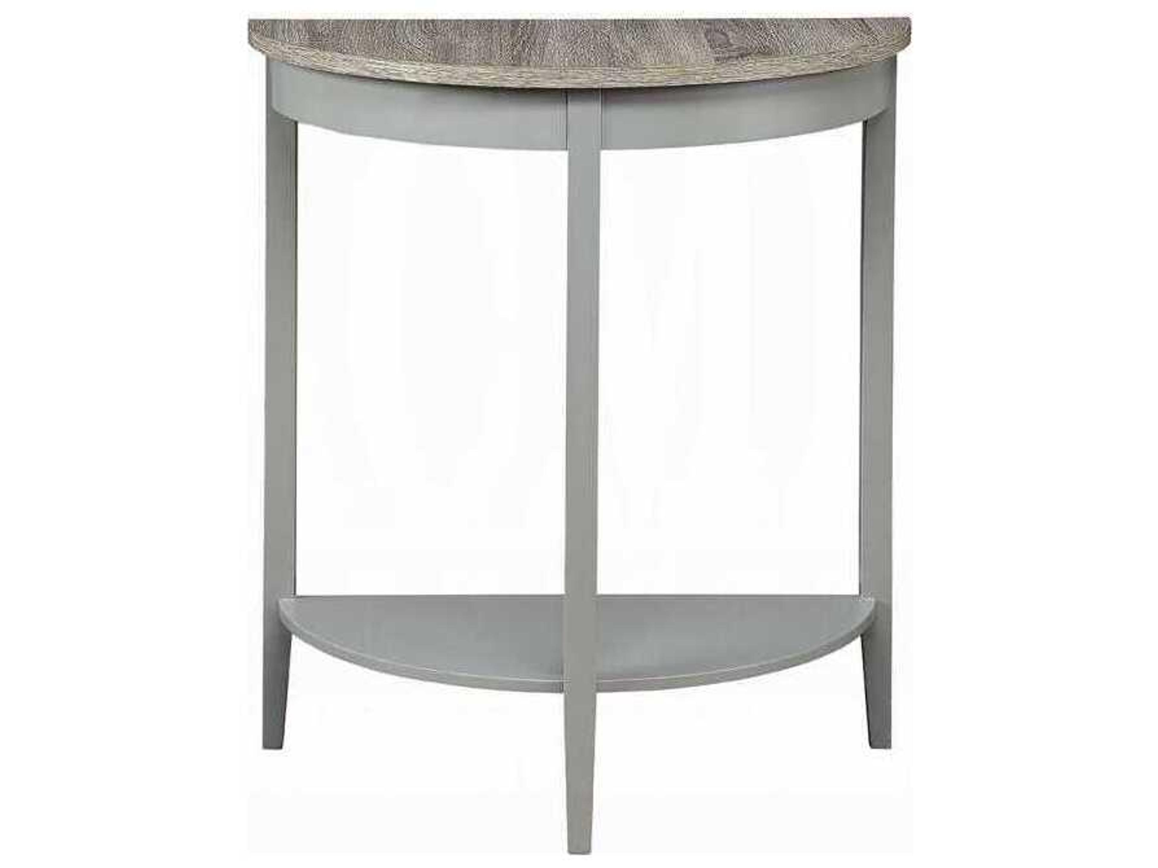 Acme Furniture Justino Demilune Wood Natural Oak Gray Console Table