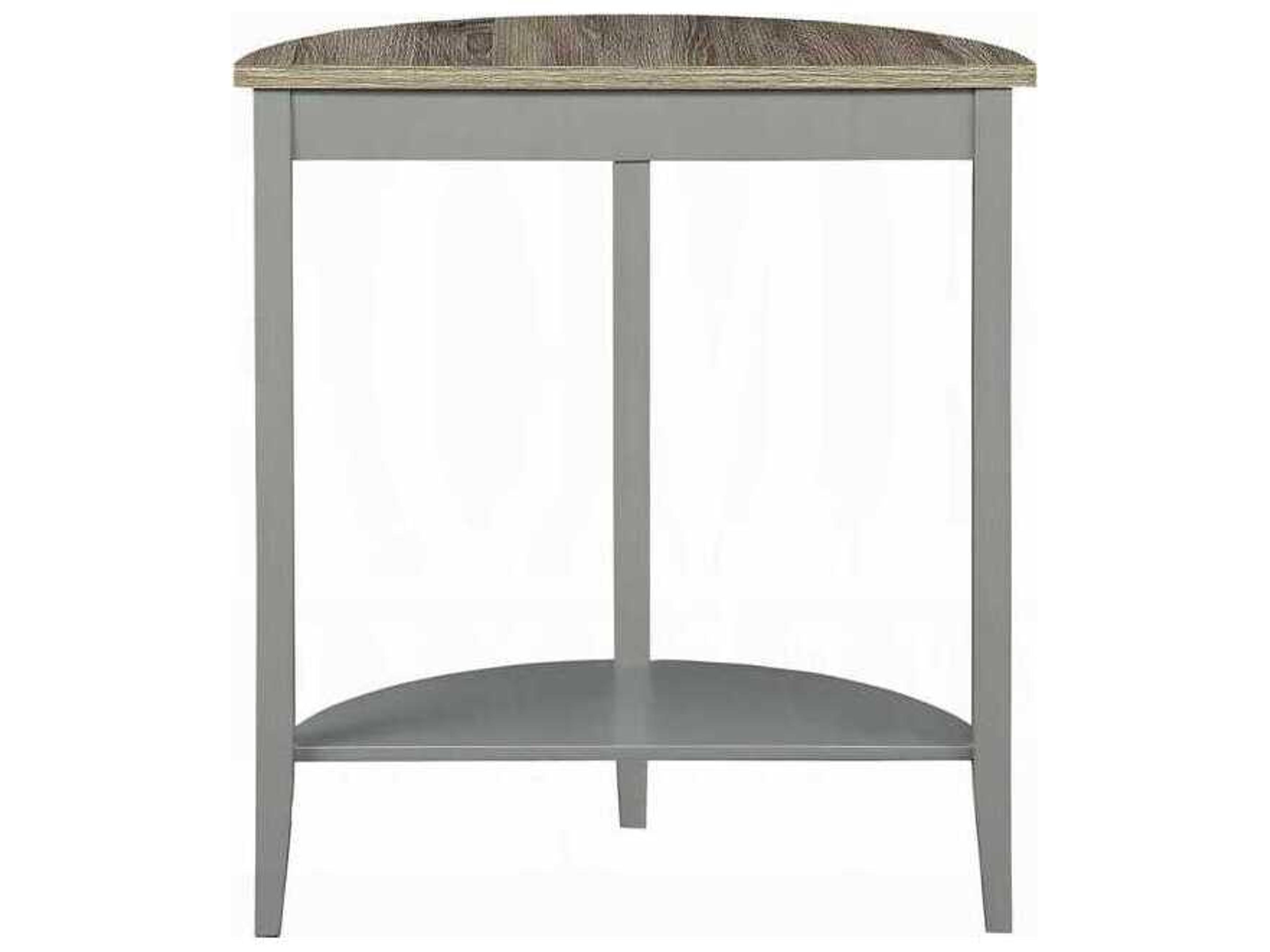 Acme Furniture Justino Demilune Wood Natural Oak Gray Console Table