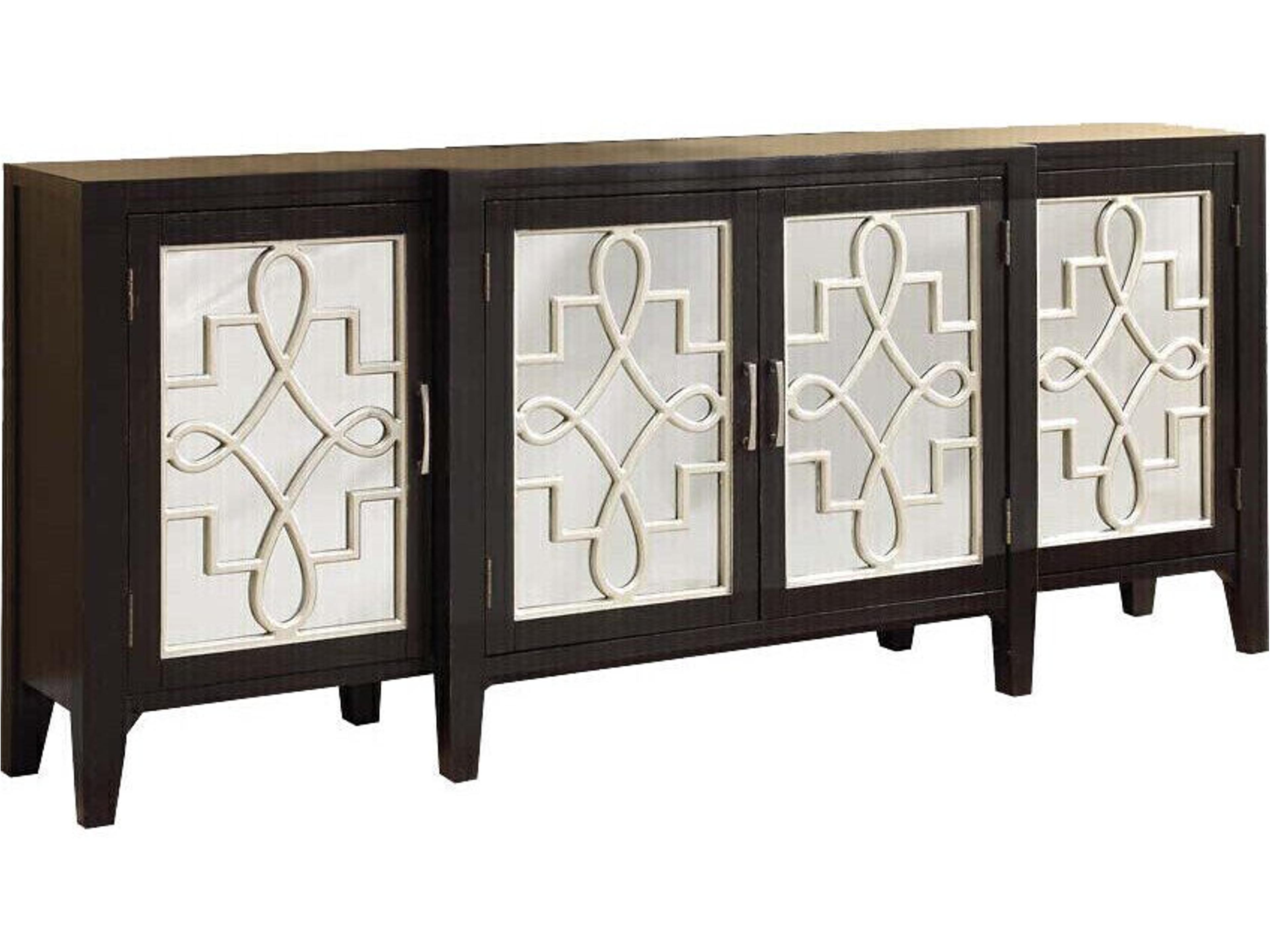 Kacia 72" Solid Wood Antique Black Media Console