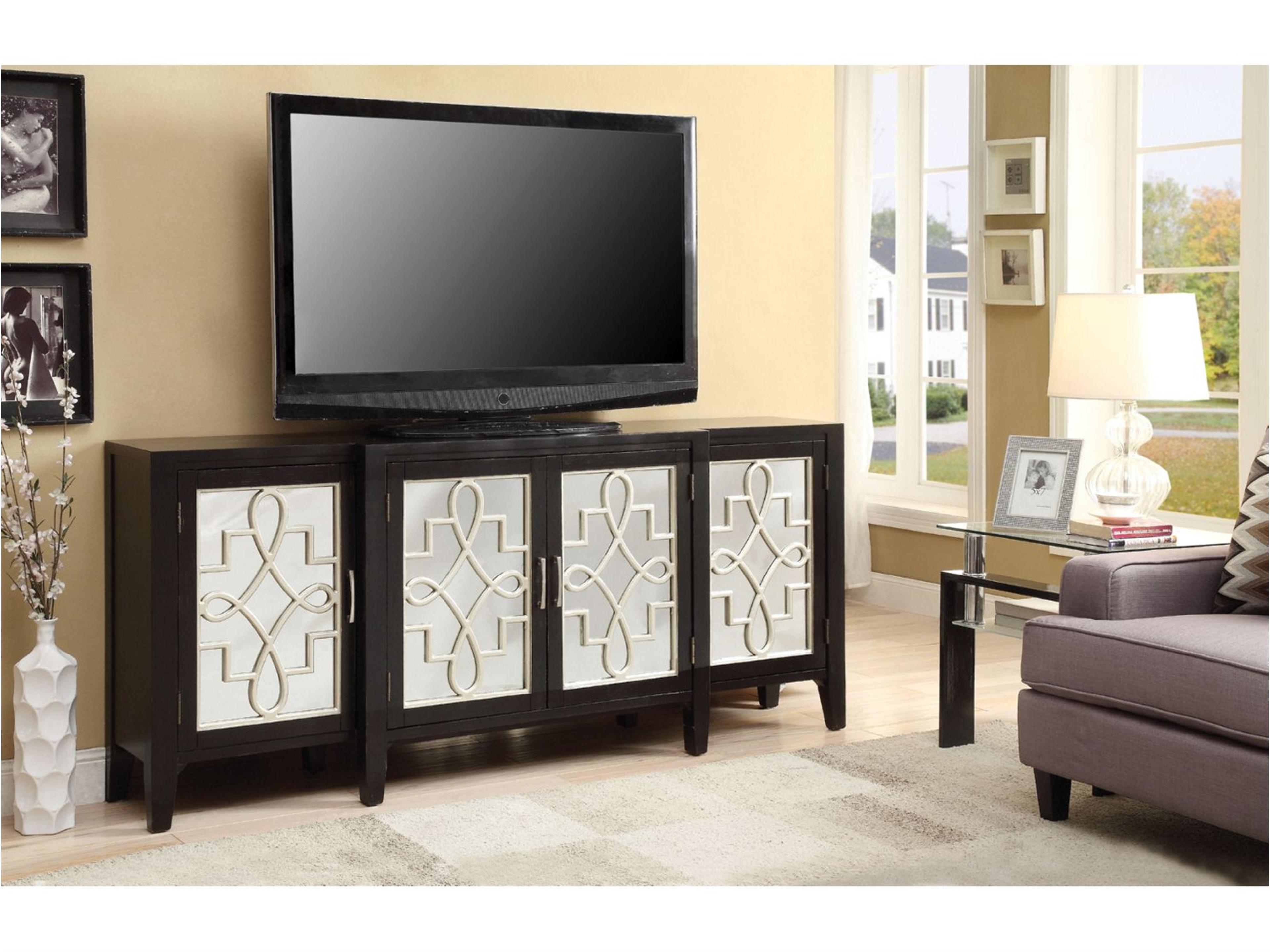 Acme Furniture Kacia 72" Solid Wood Antique Black Media Console