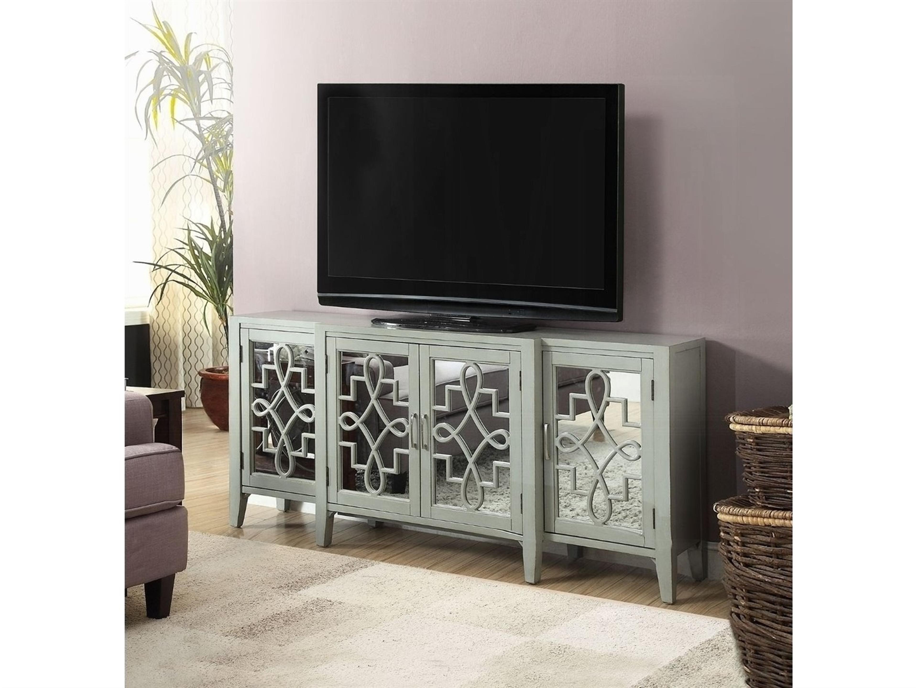 Acme Furniture Kacia 72" Solid Wood Antique Gray Media Console