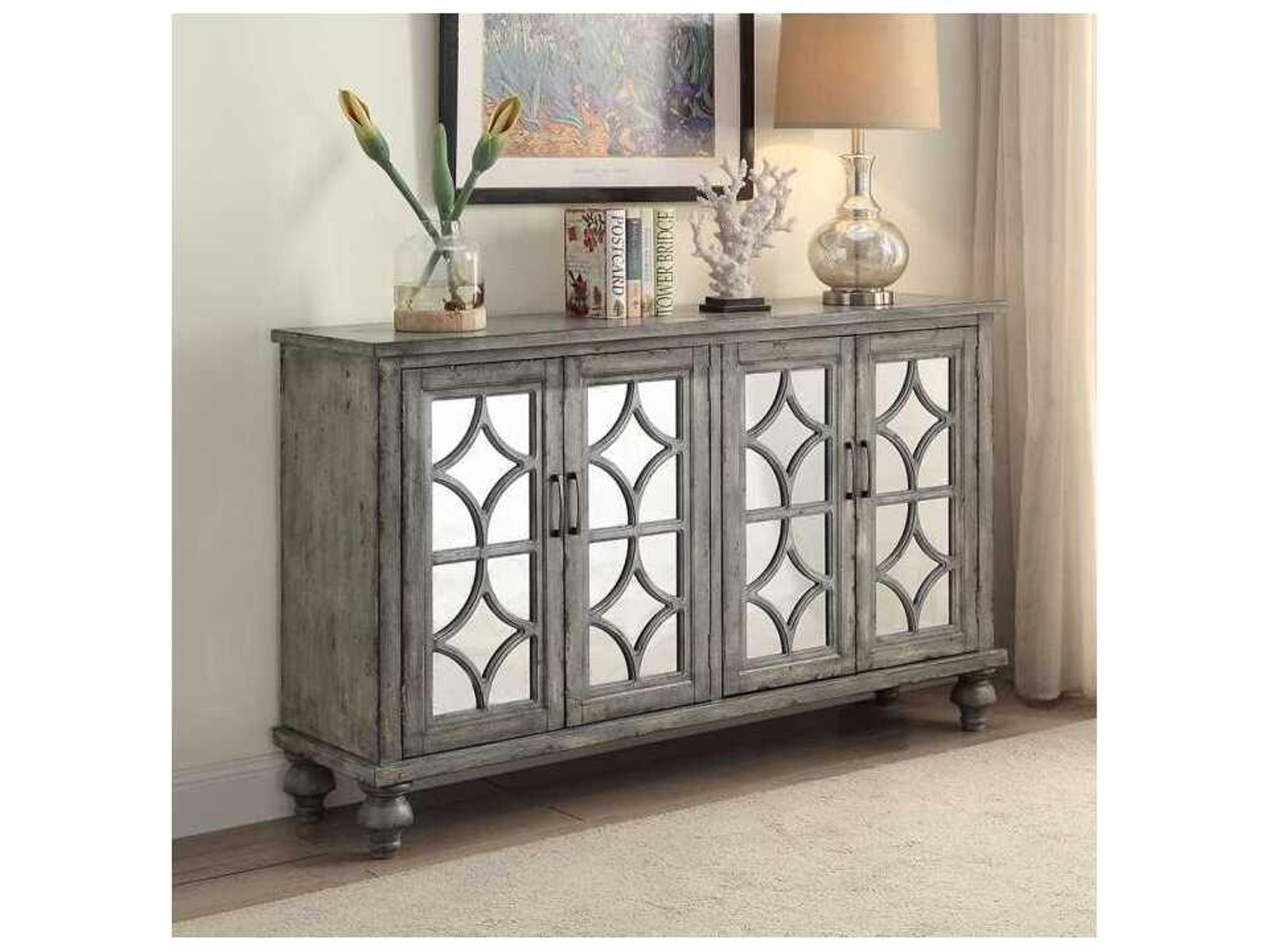 Acme Furniture Velika Weathered Gray Beige Rubberwood Accent Chest