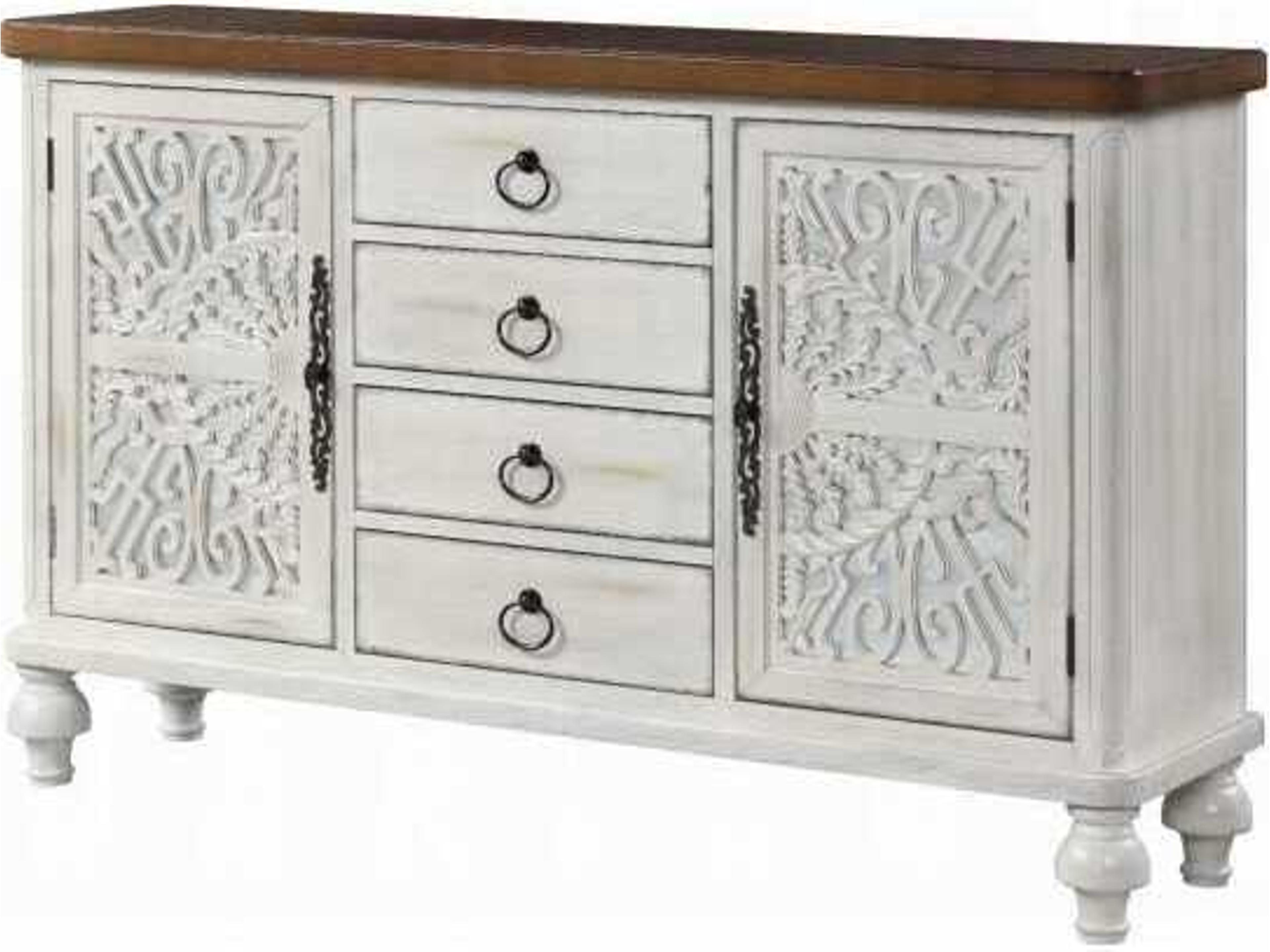 Antique White Rubberwood Accent Chest