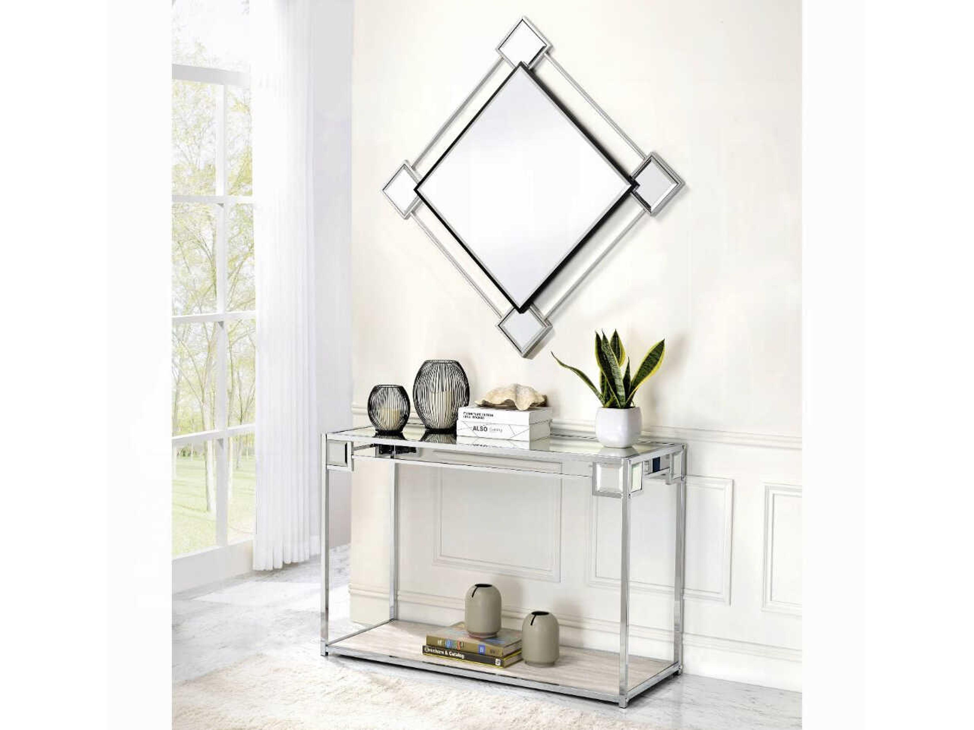 Asbury Rectangular Mirror Console Table with Mirror