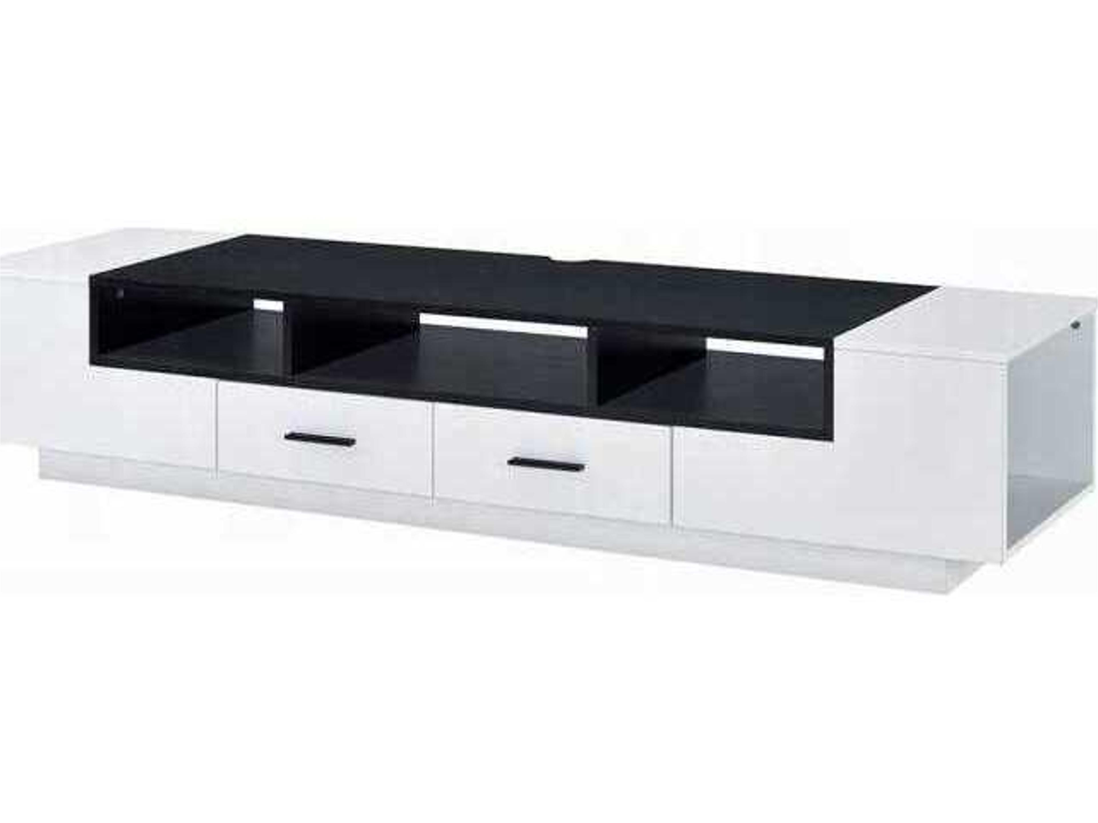 Armour 70" White Black Media Console