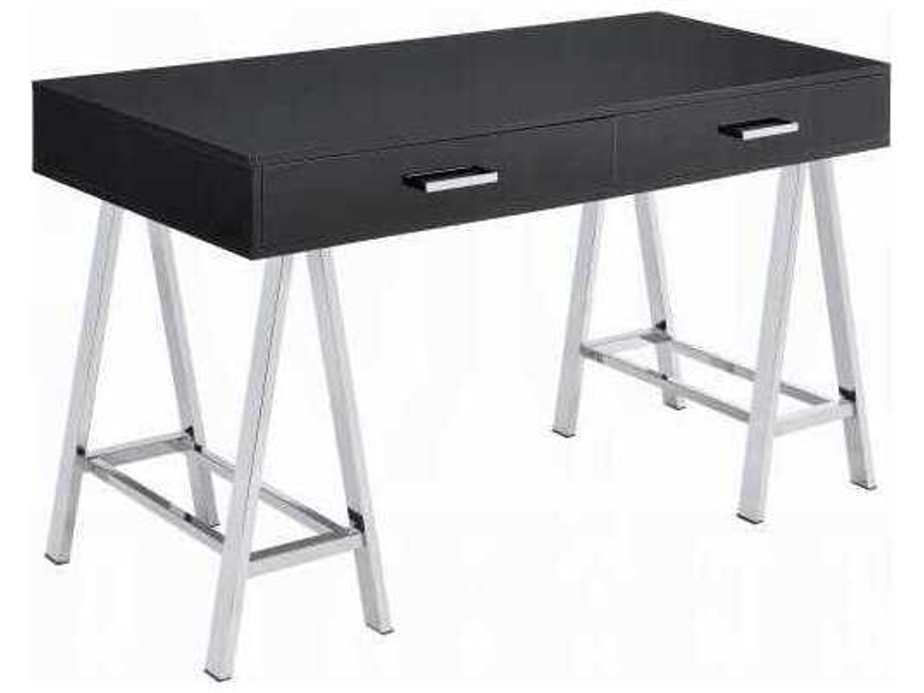 Coleen Black High Gloss Chrome Writing Desk