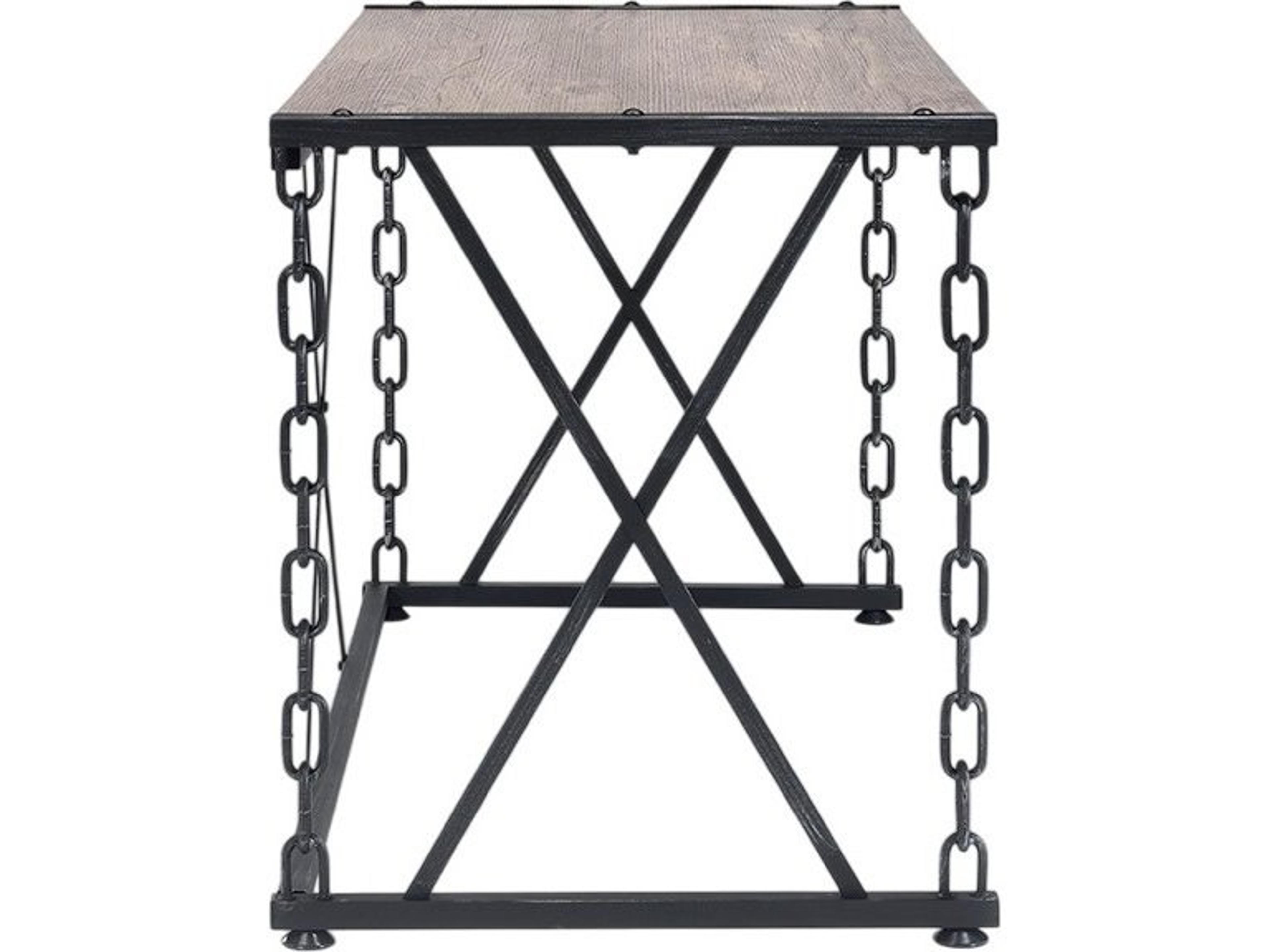 Acme Furniture Jodie Rustic Oak Antique Black Brown Wood Writing Desk