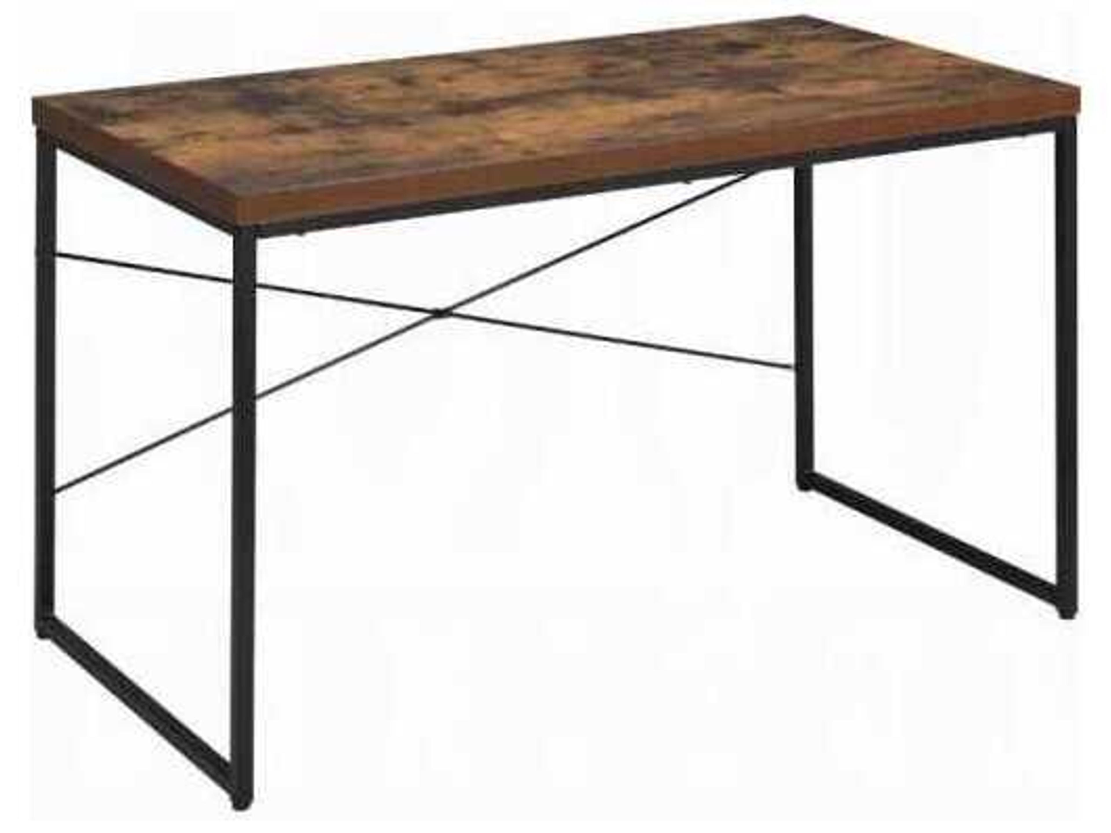 Bob Weathered Oak Black Brown Writing Desk