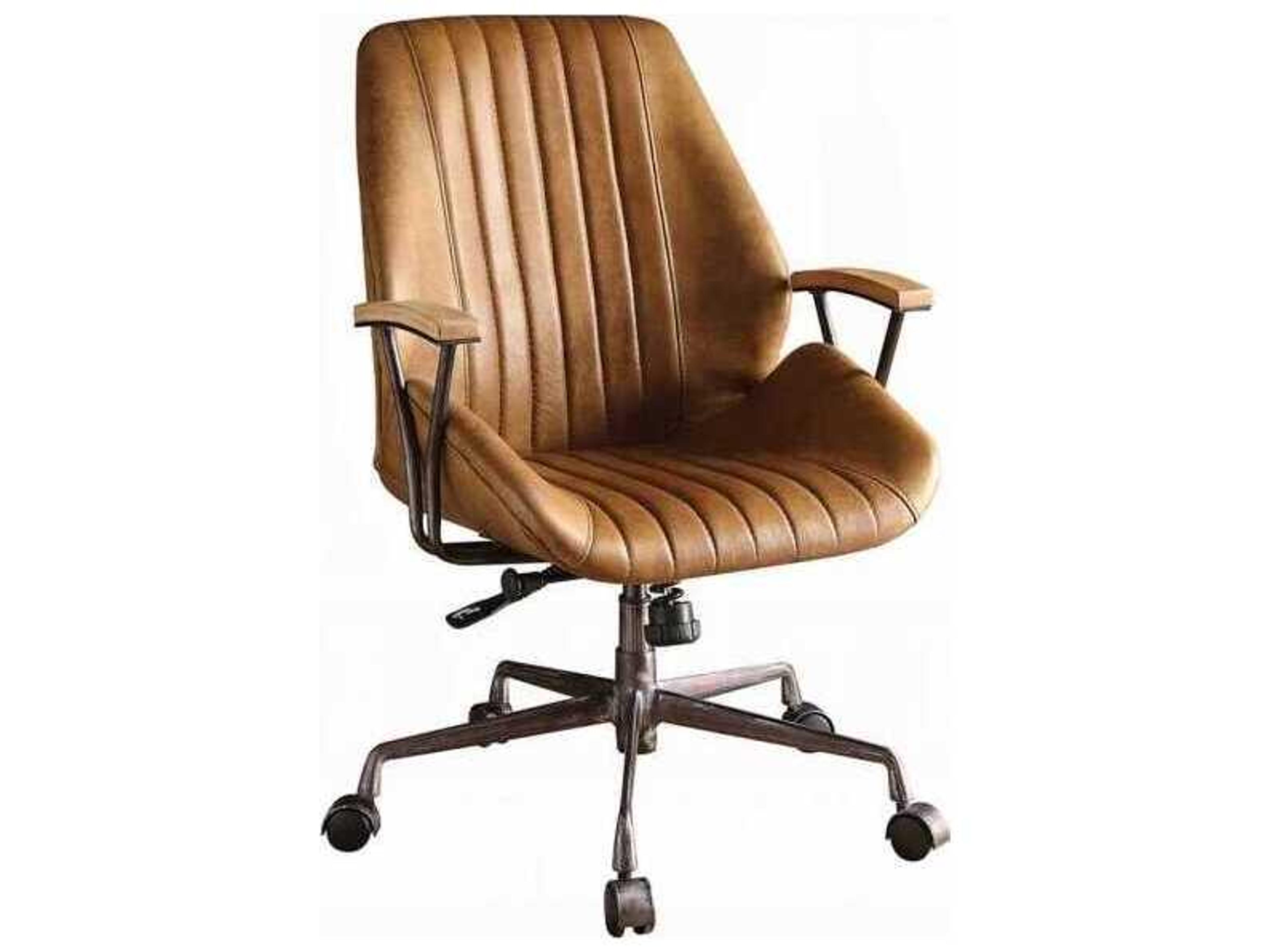 Acme Furniture Hamilton Brown Leather Adjustable Swivel Tilt Task Office Chair