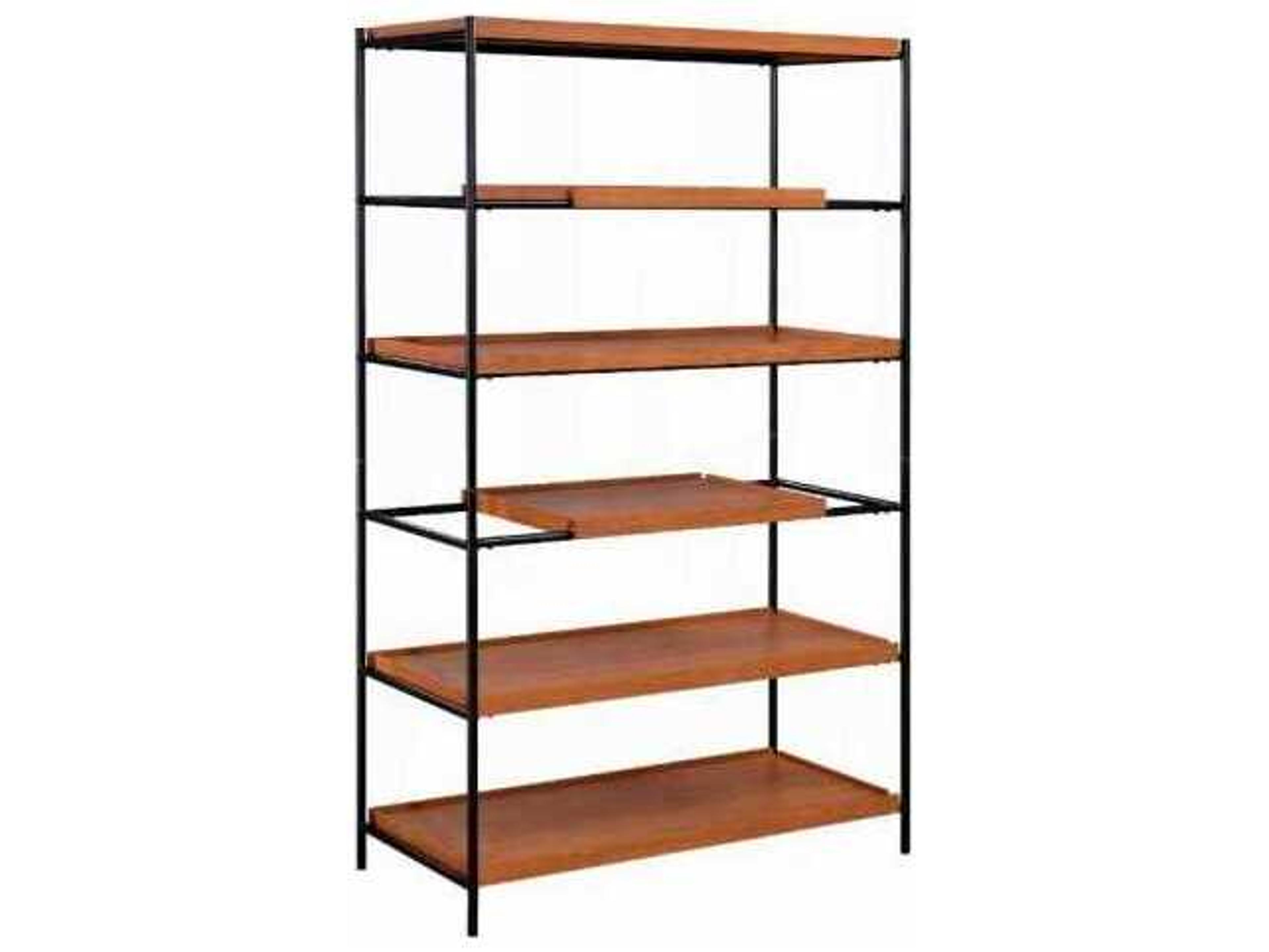 Oaken Honey Oak Black Bookcase