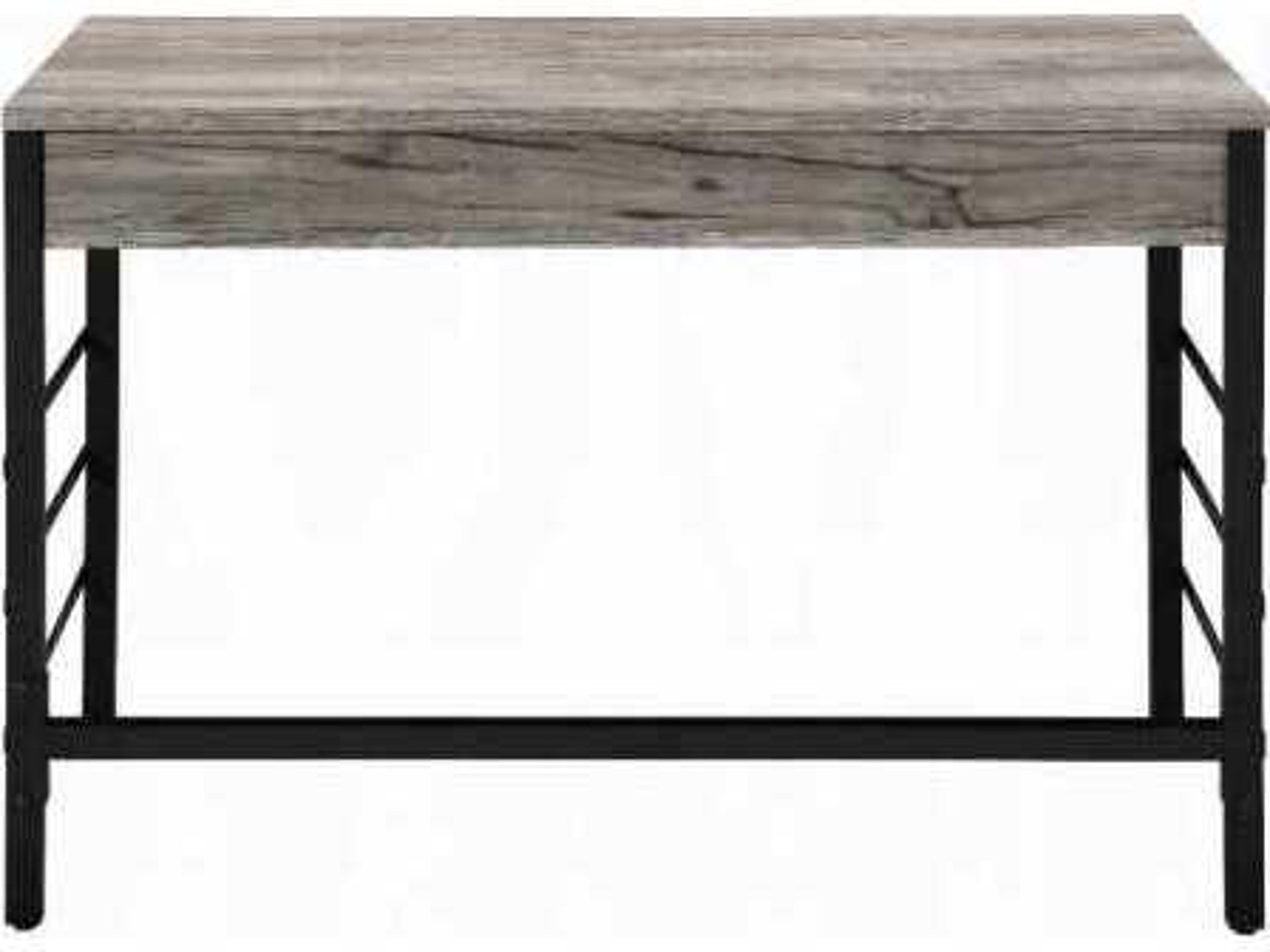 Acme Furniture Light Weathered Oak Black Writing Desk