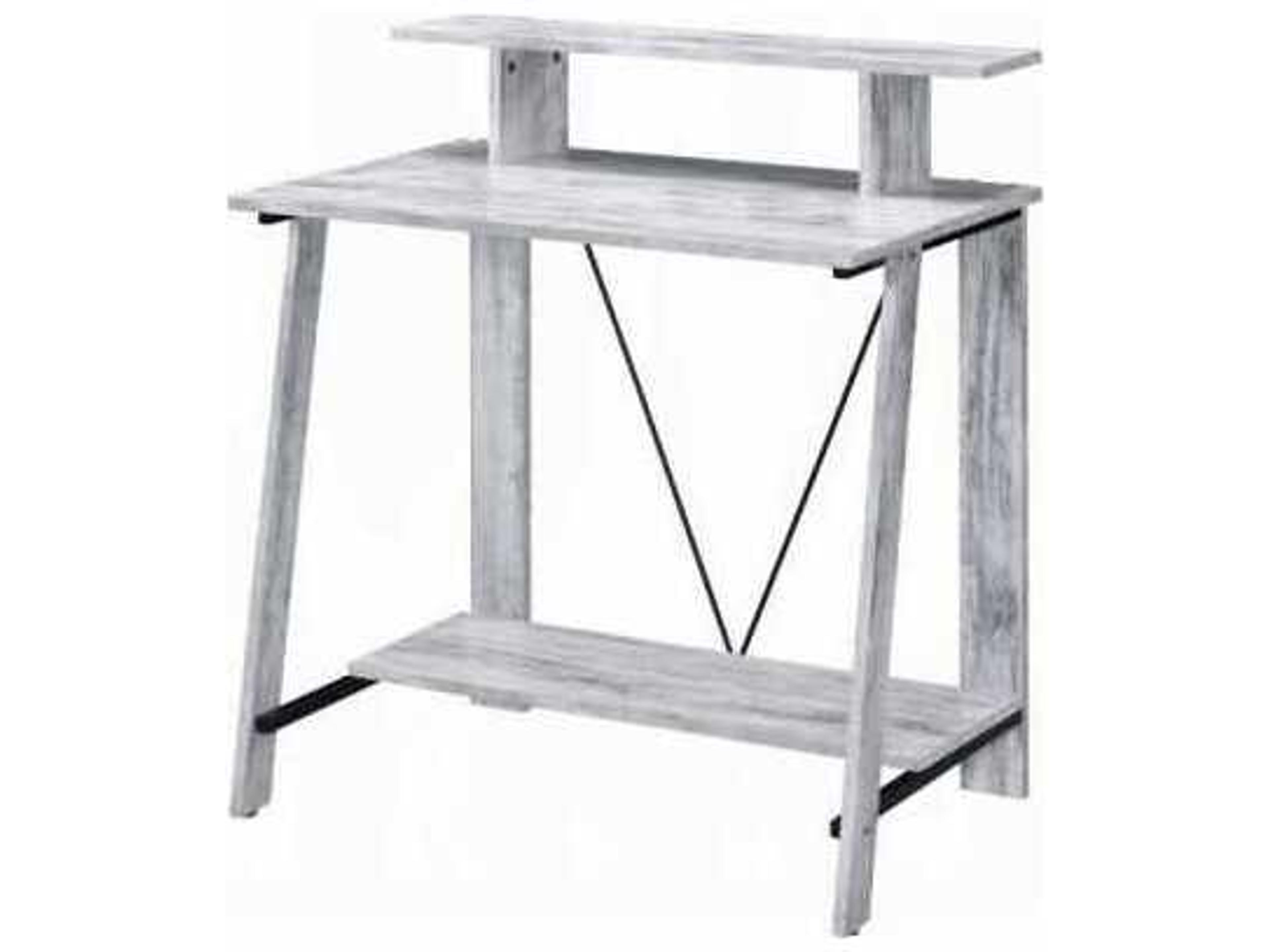 Nypho Antique White Black Writing Desk