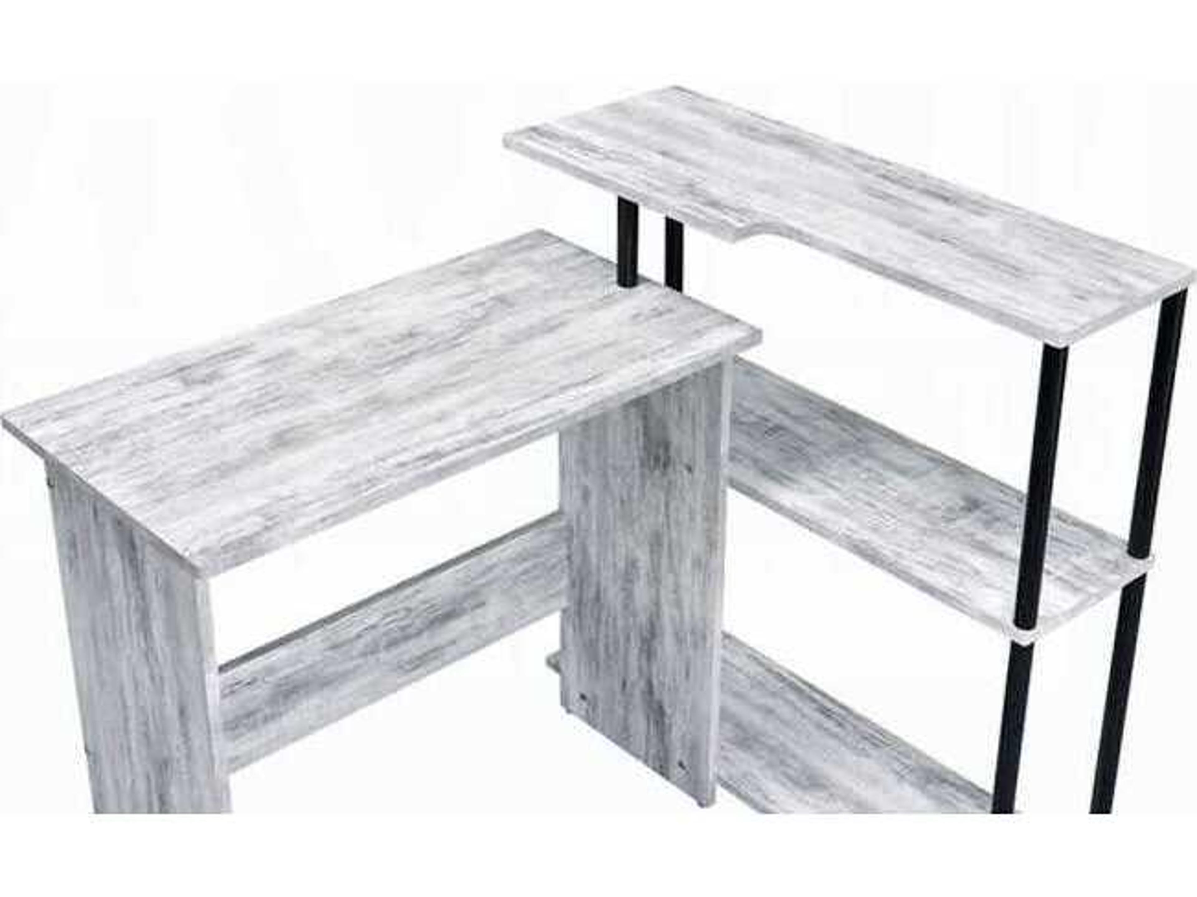 Acme Furniture Ievi Antique White Black Writing Desk