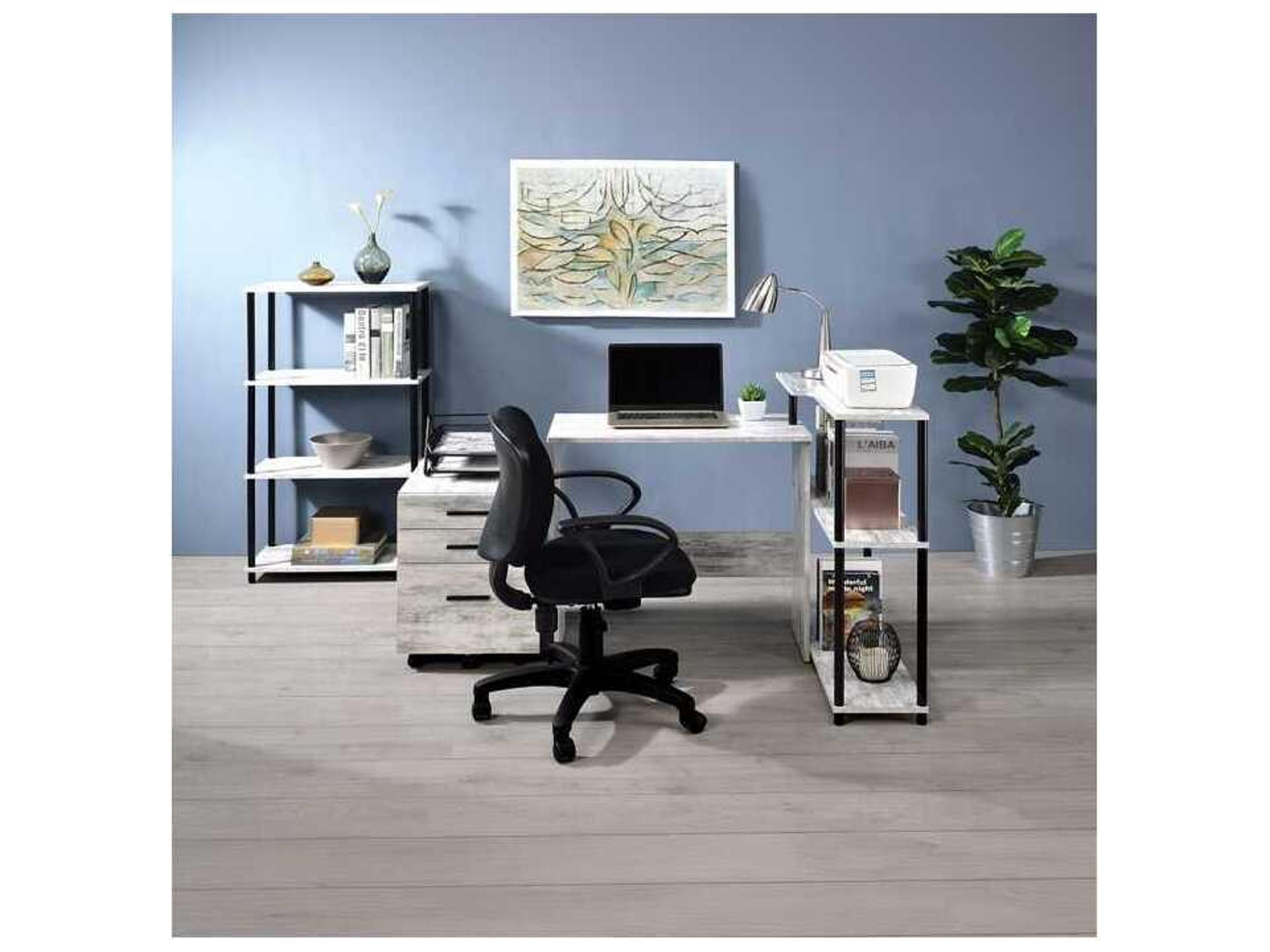 Acme Furniture Ievi Antique White Black Writing Desk