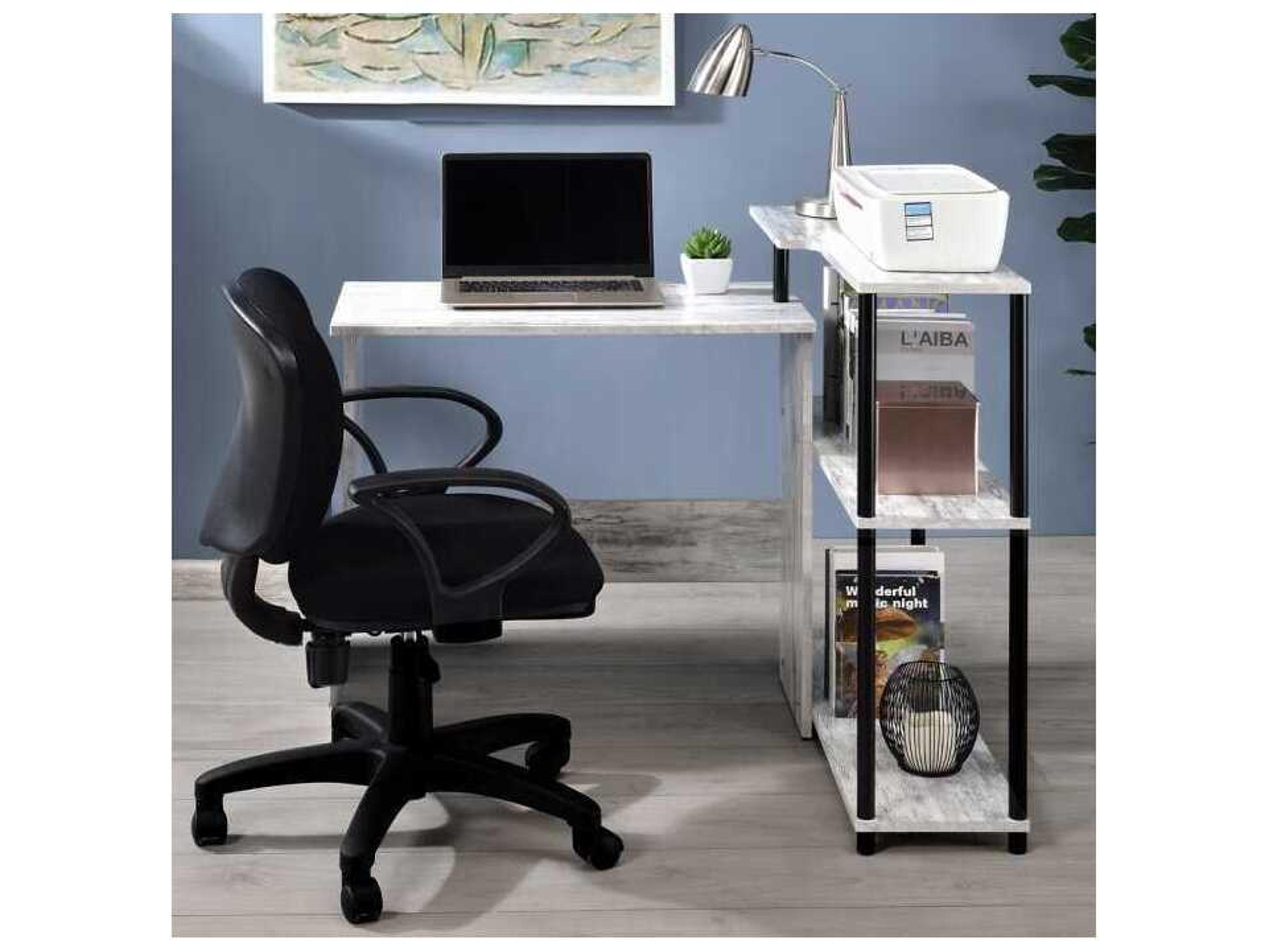 Acme Furniture Ievi Antique White Black Writing Desk