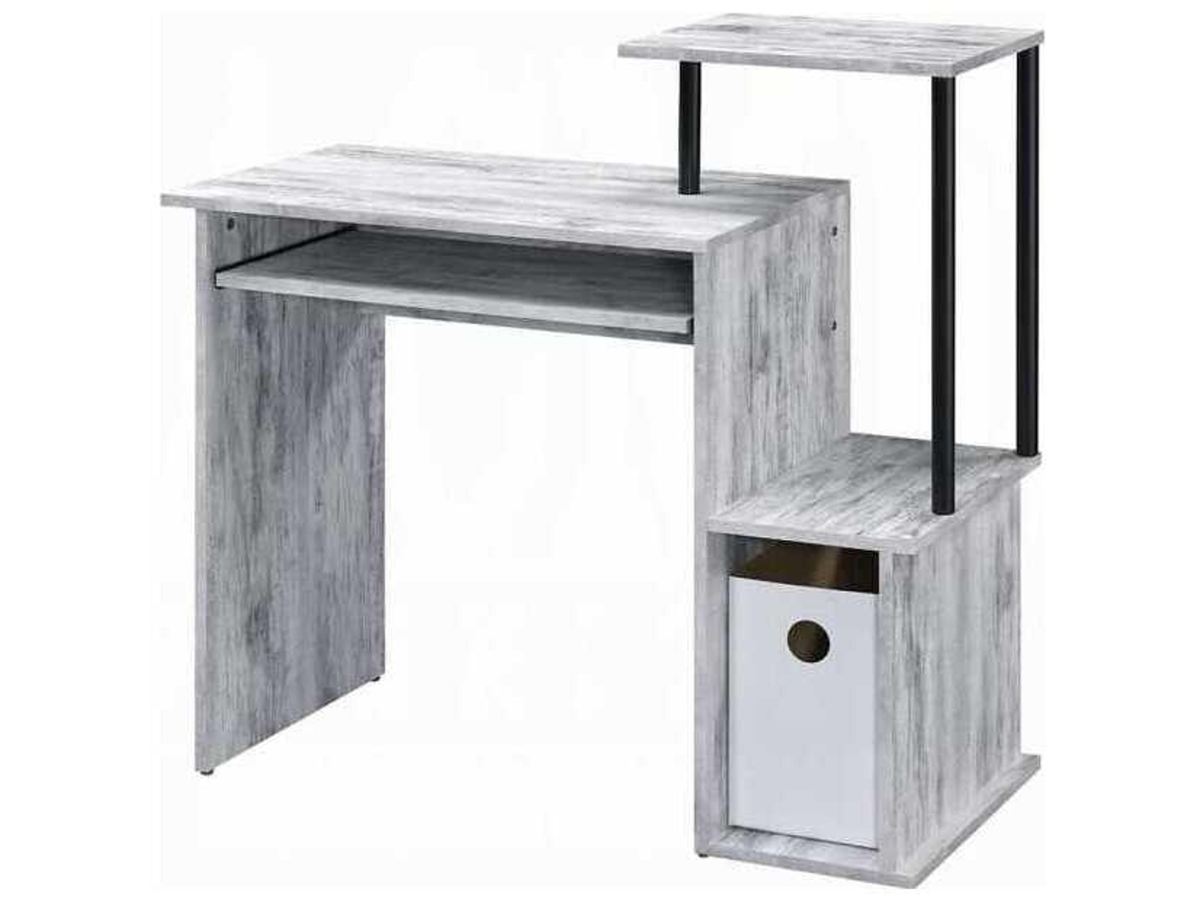 Lyphre Antique White Black Computer Desk