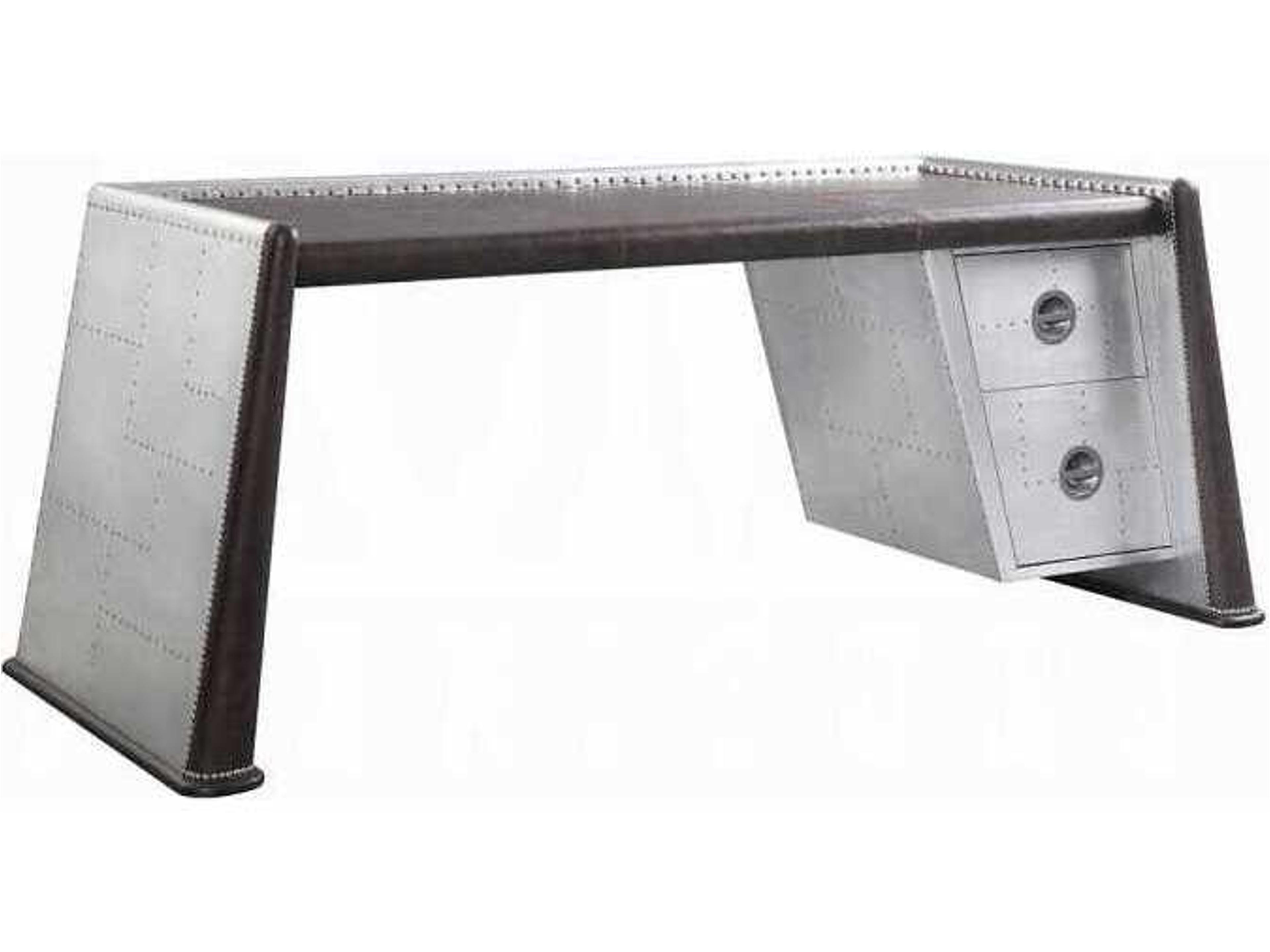 Brancaster Distress Chocolate Silver Writing Desk