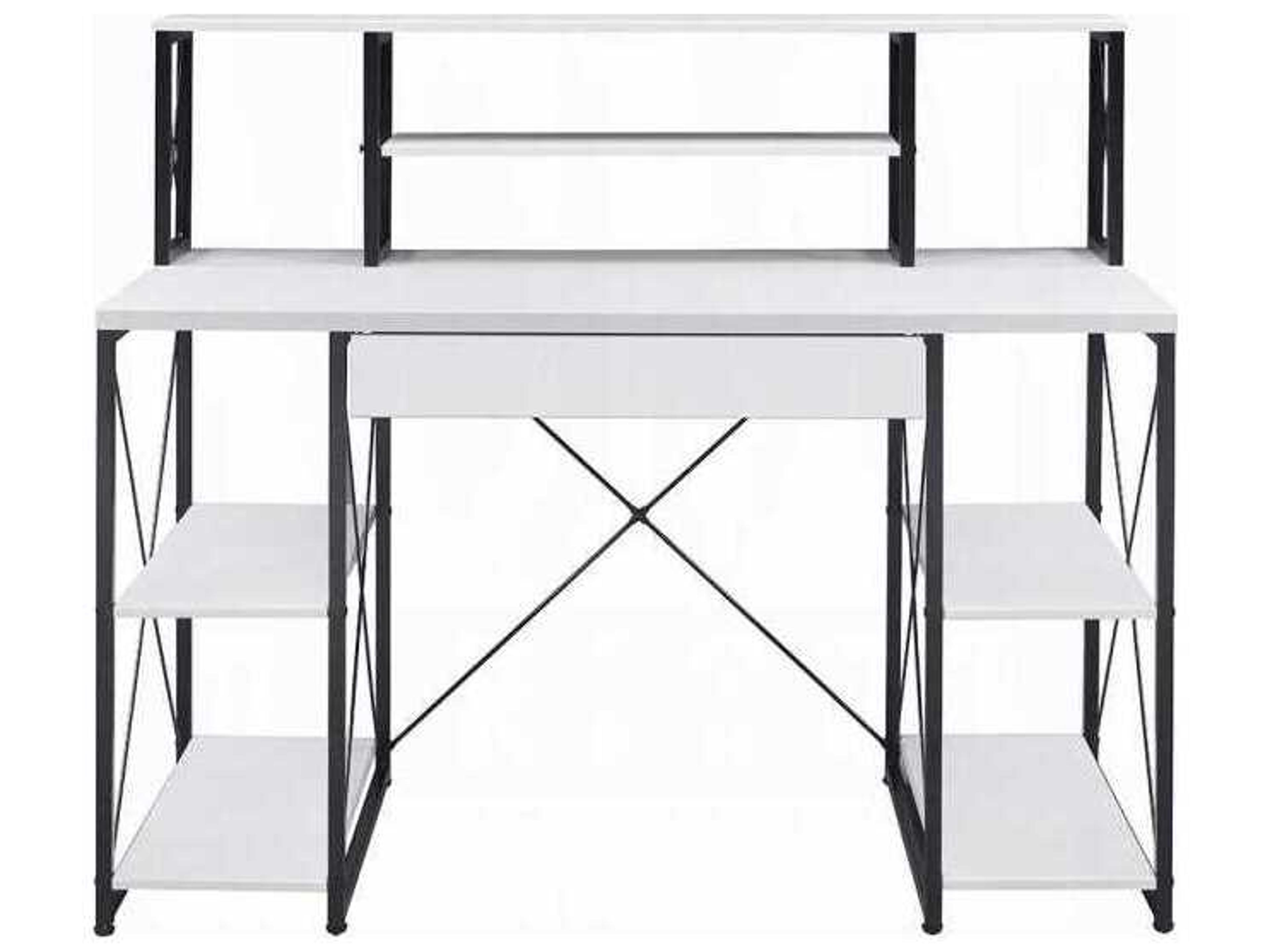 Acme Furniture Amiel White Black Writing Desk