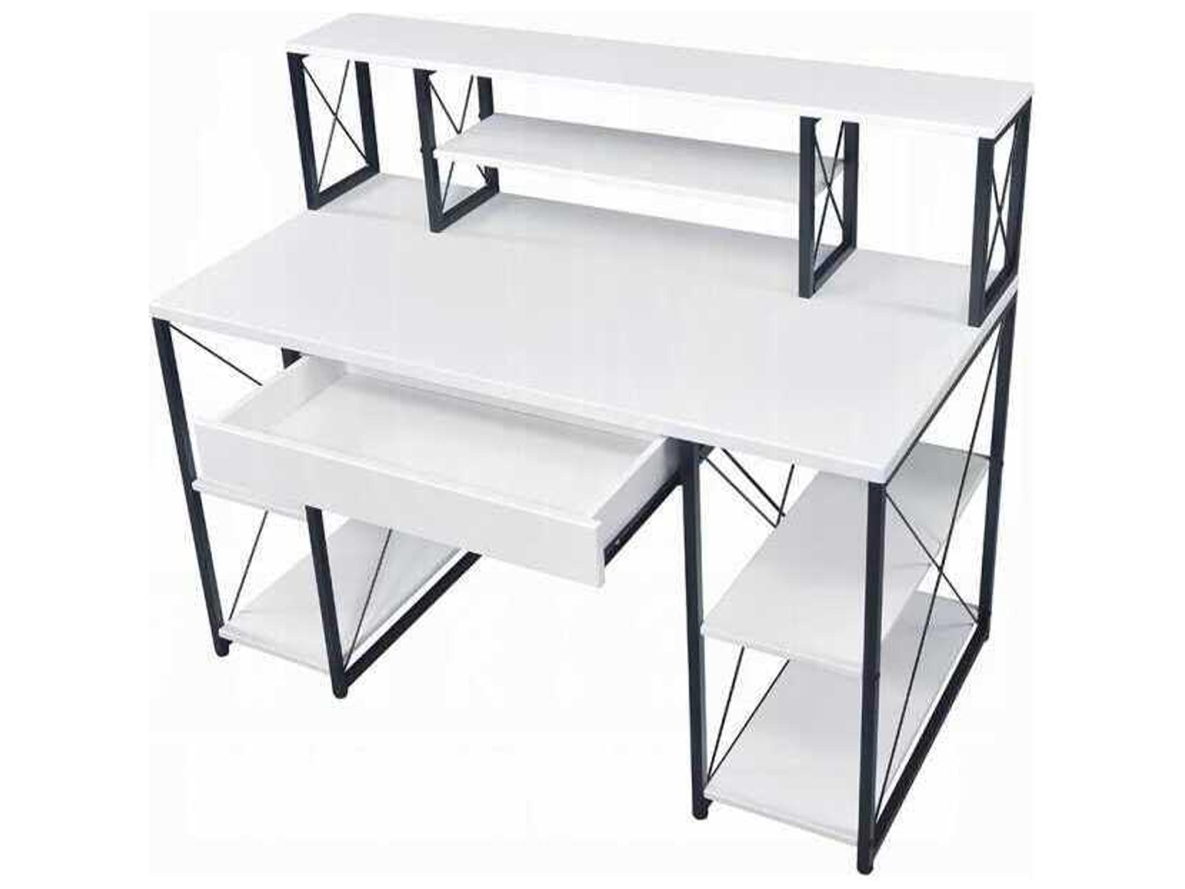 Acme Furniture Amiel White Black Writing Desk