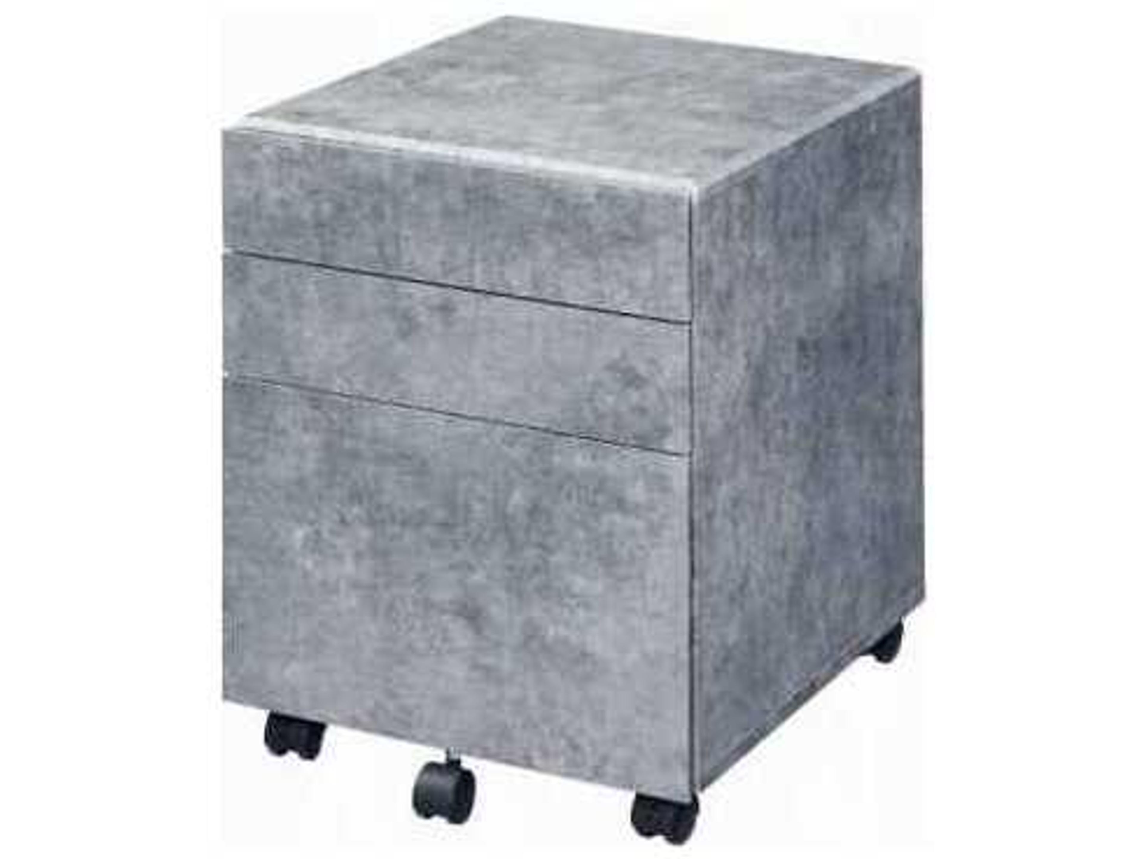 Jurgen Faux Concrete Silver File Cabinet