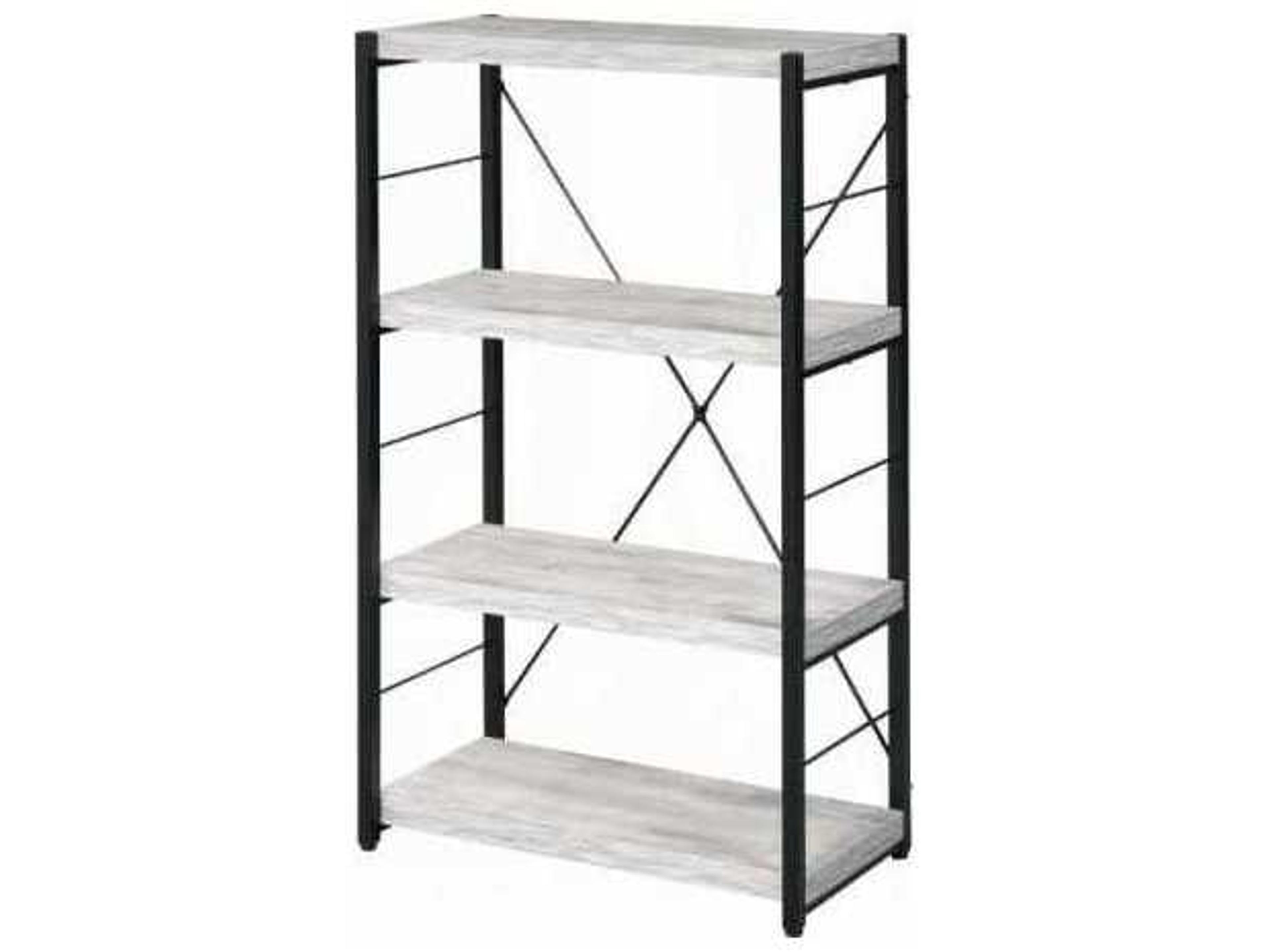 Bob Antique White Black Bookcase