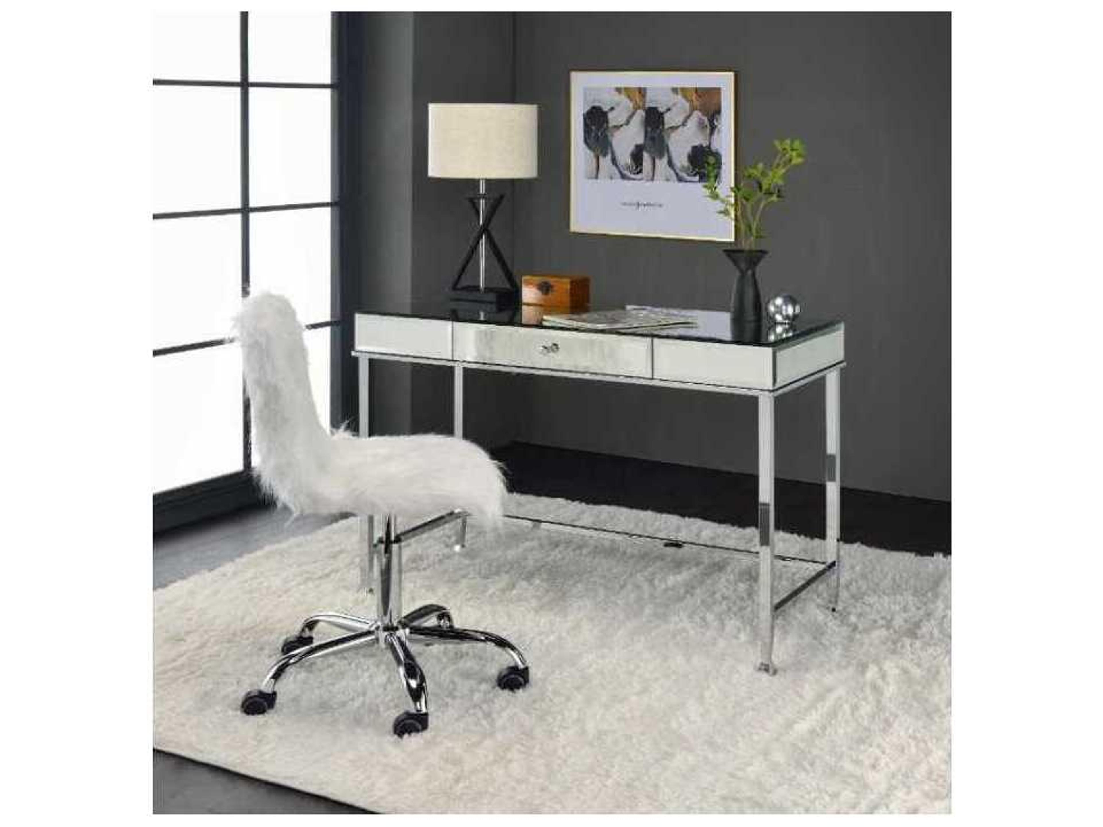 Acme Furniture Canine Mirrored And Chrome Writing Desk