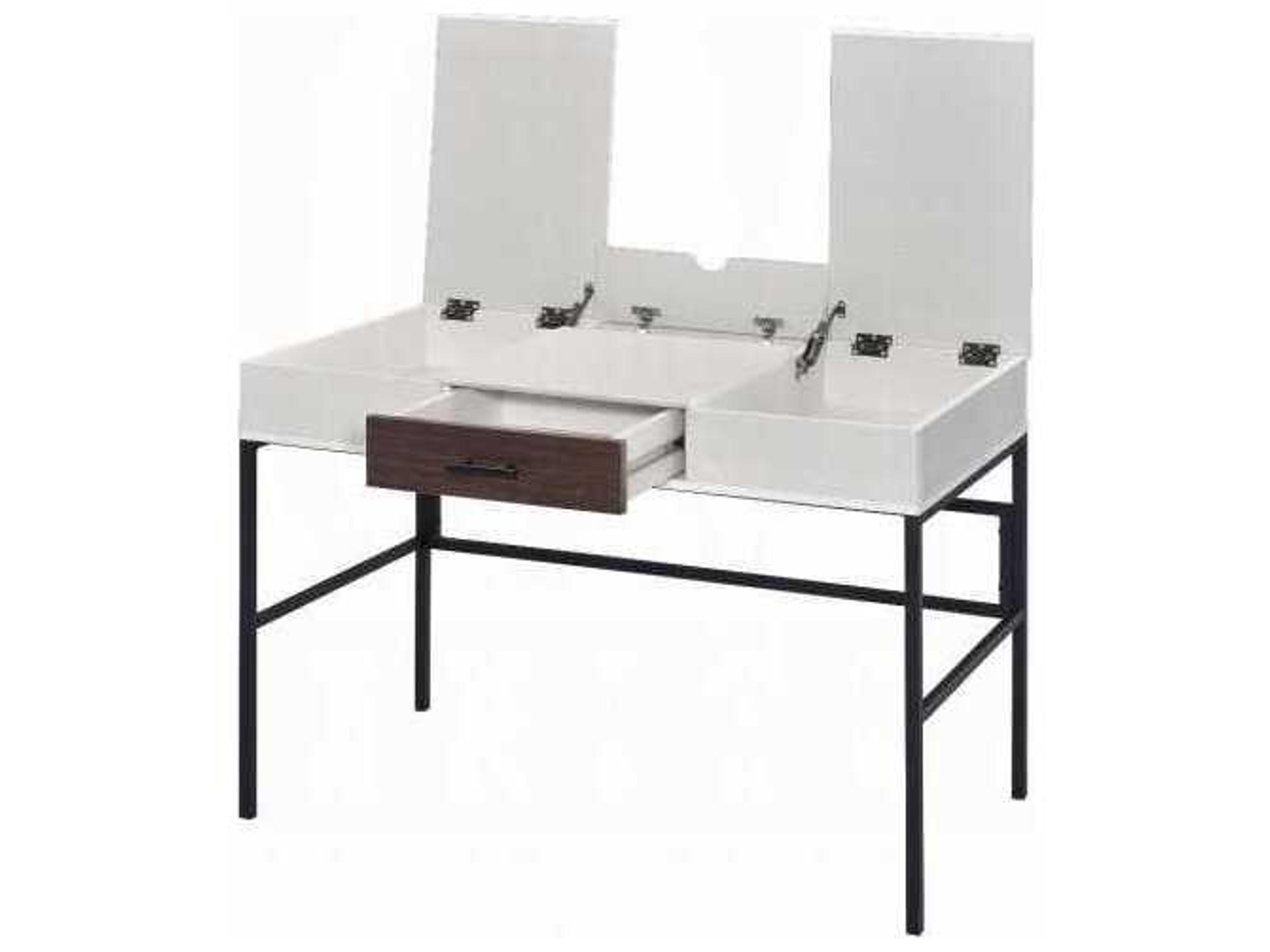 Acme Furniture Verster Natural Black White Writing Desk