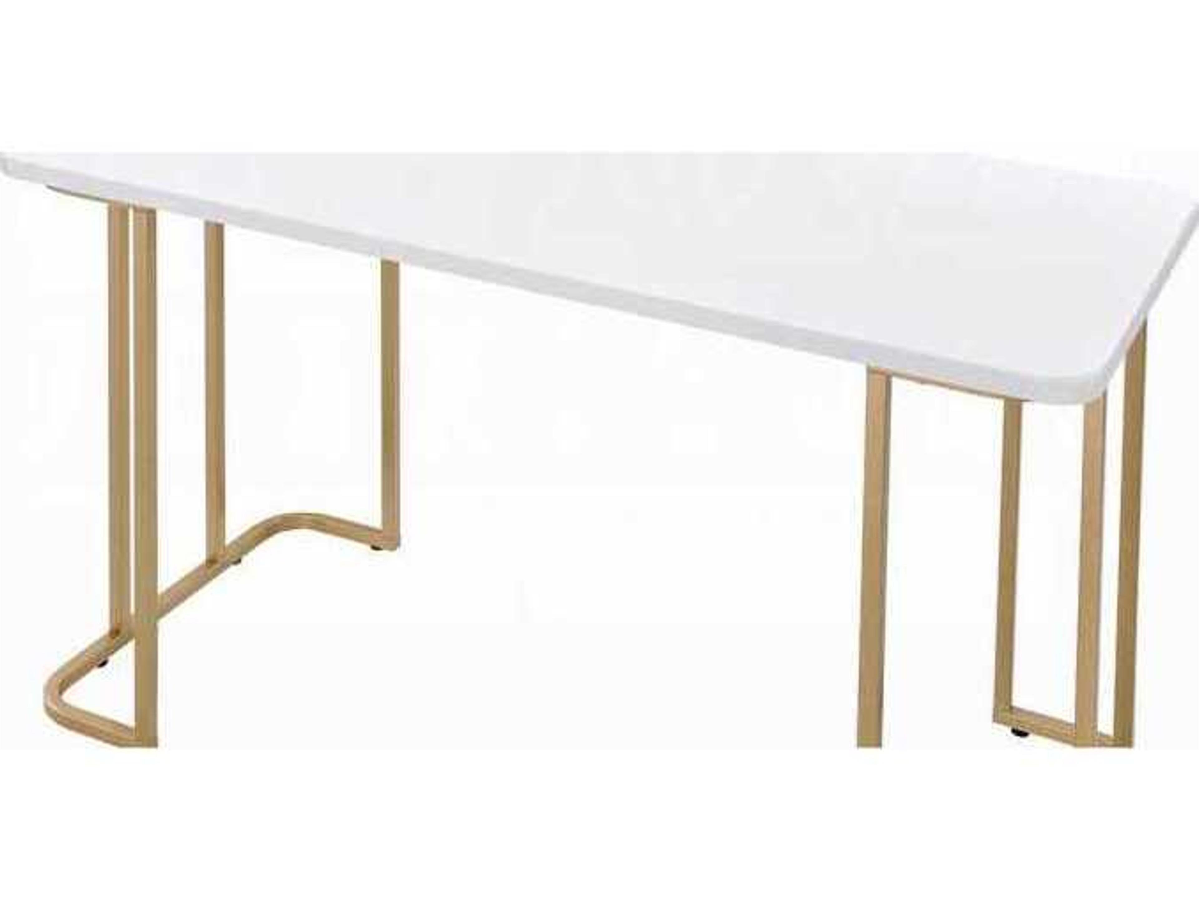 Acme Furniture White Gold Writing Desk