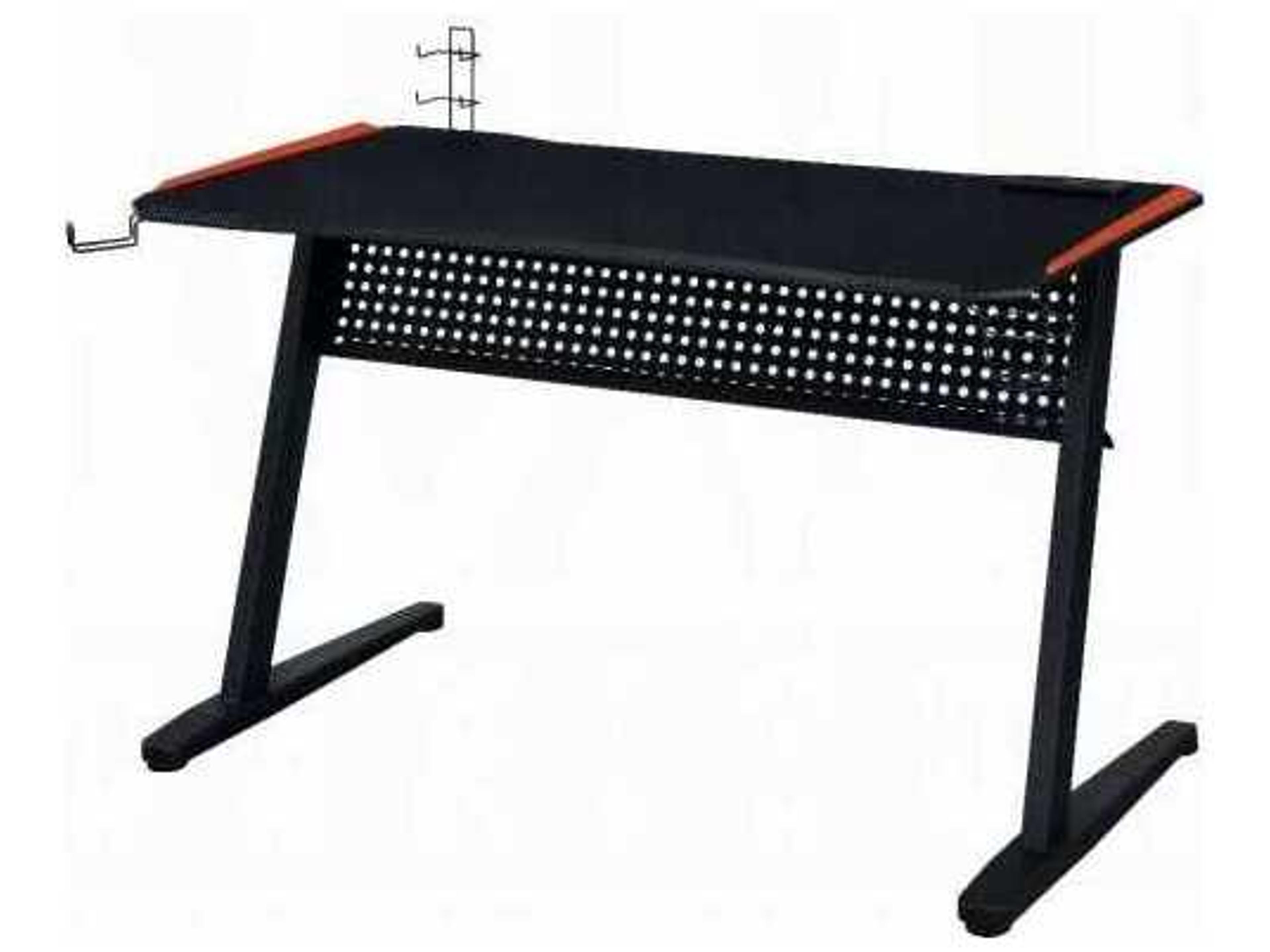 Acme Furniture Black Red Gaming Desk
