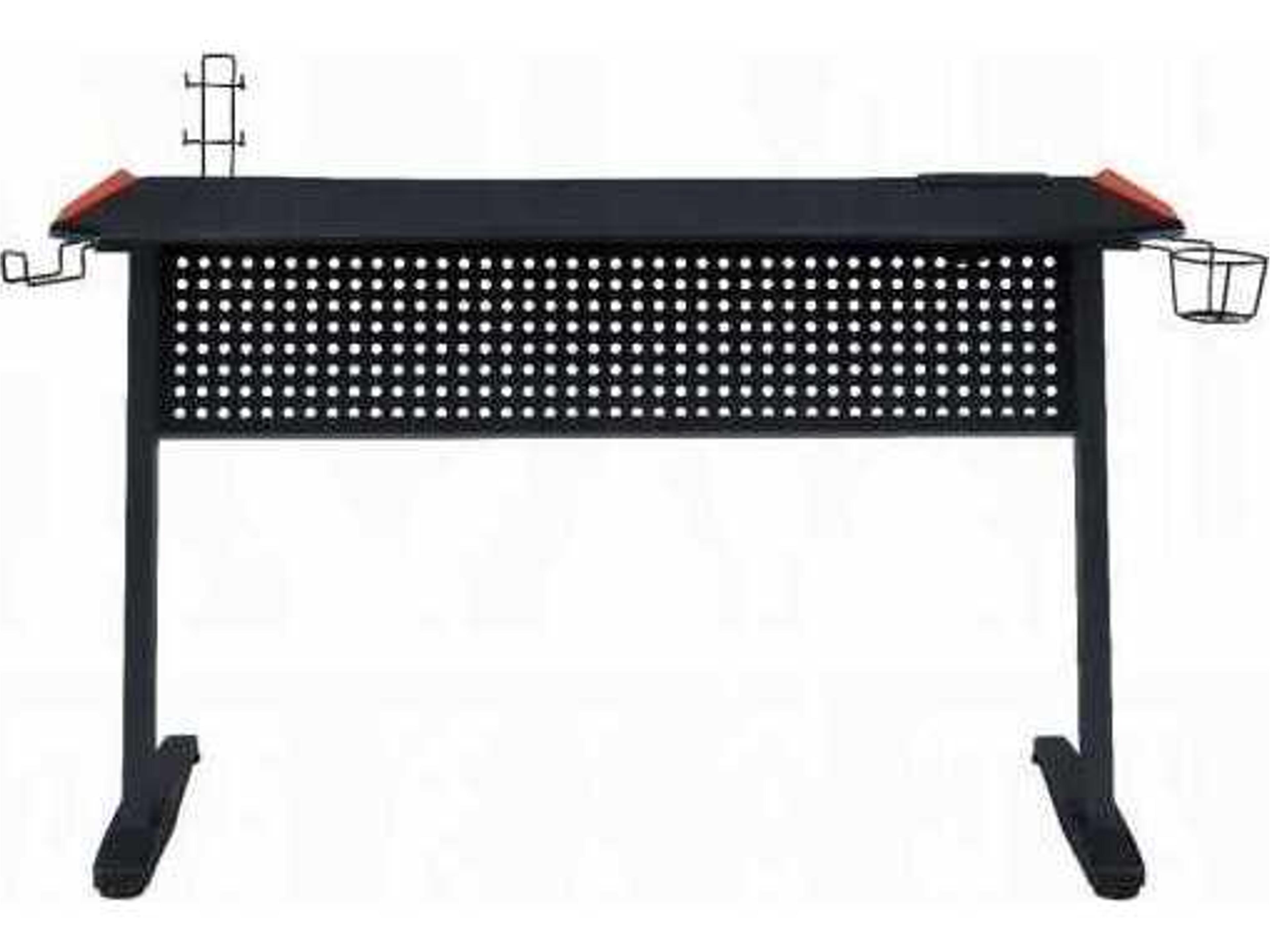 Acme Furniture Black Red Gaming Desk