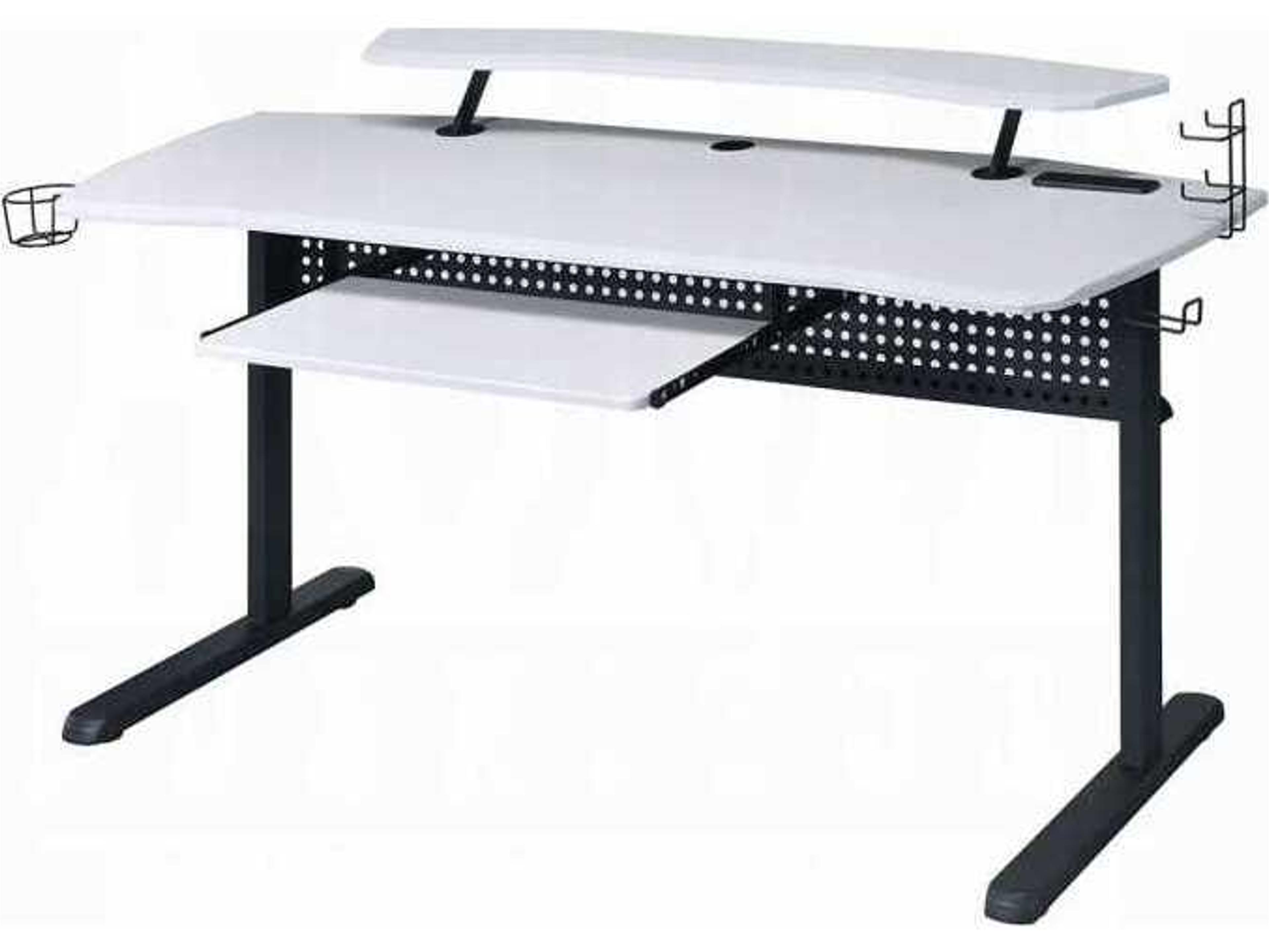 Acme Furniture Black White Gaming Desk