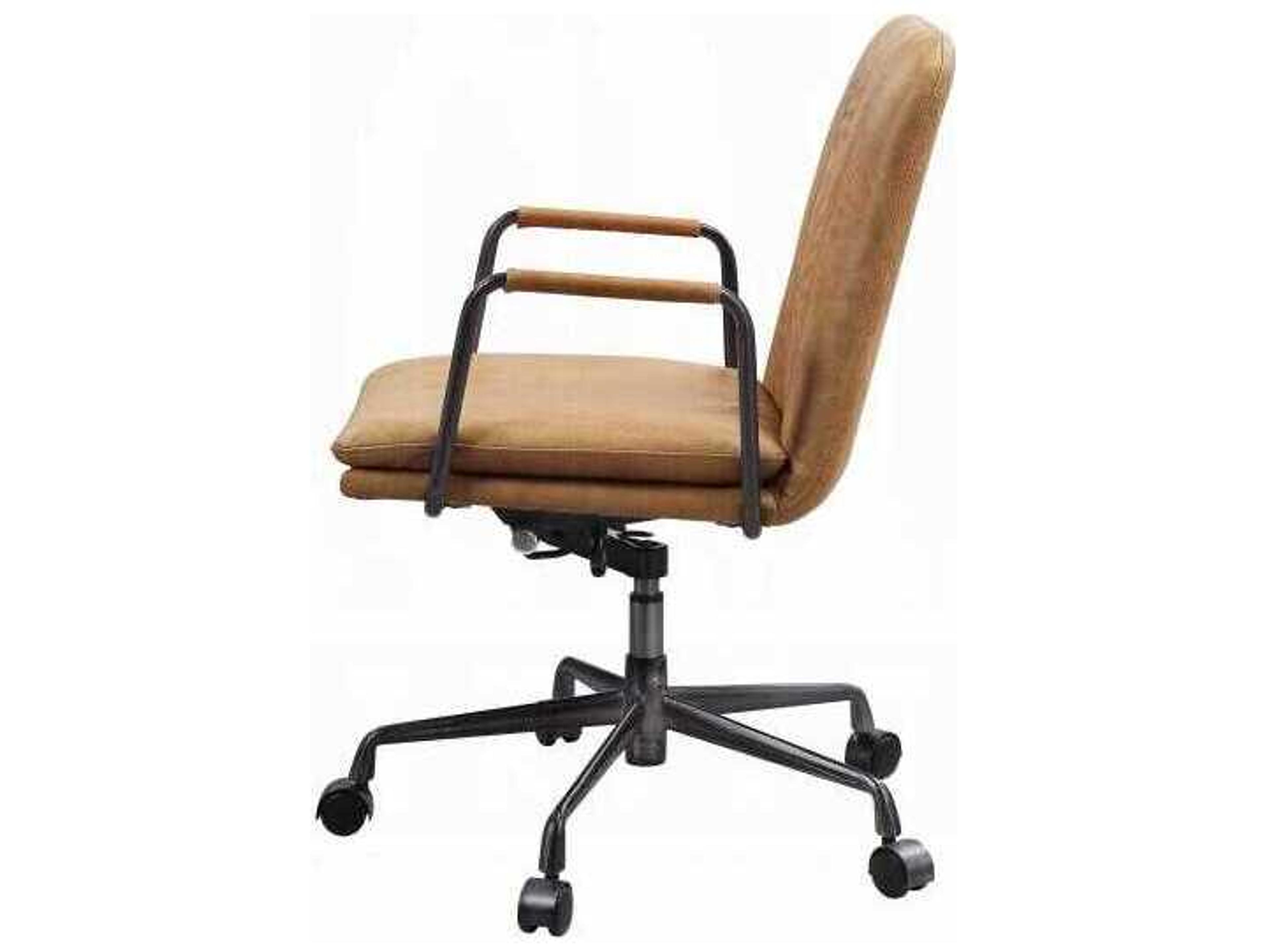 Acme Furniture Brown Leather Adjustable Swivel Task Office Chair