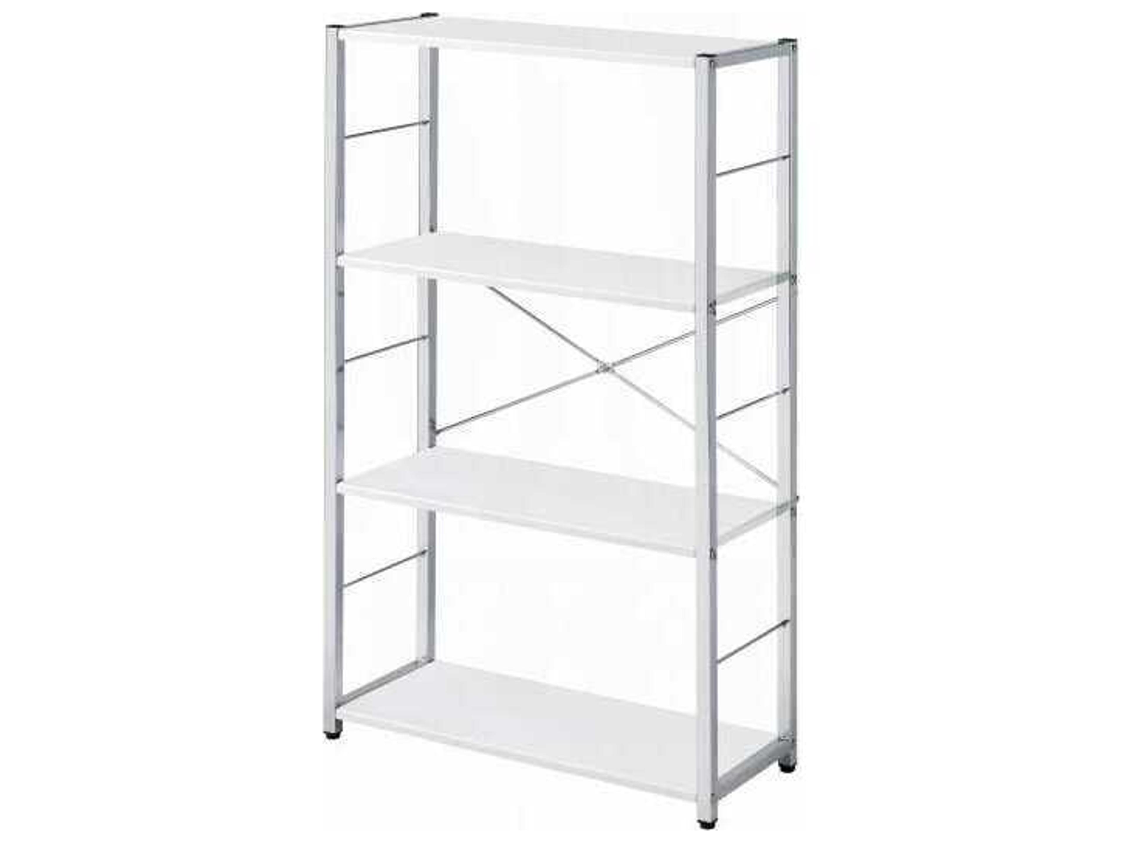 Tennos White Chrome Bookcase